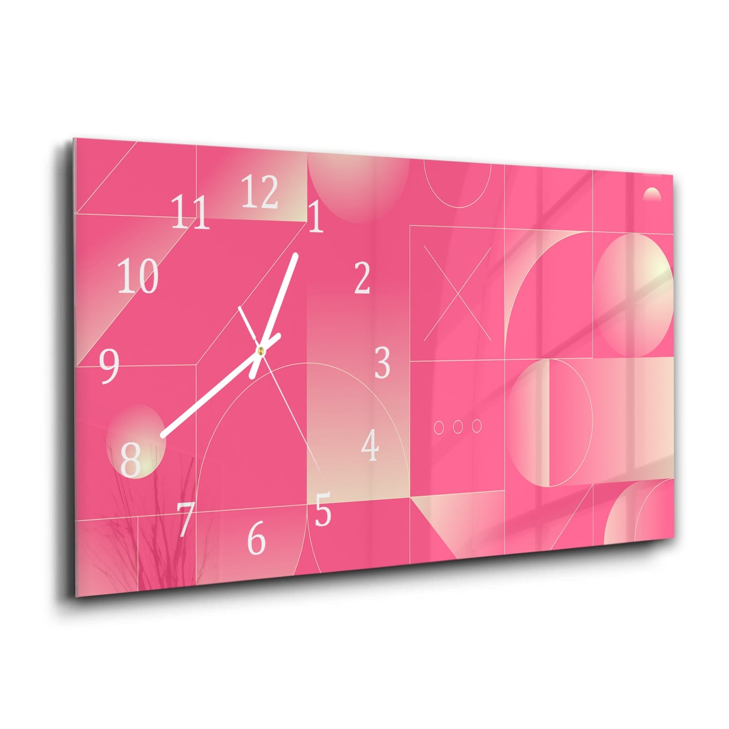 Wanduhr 60x30 - Rotes abstraktes Kunstwerk