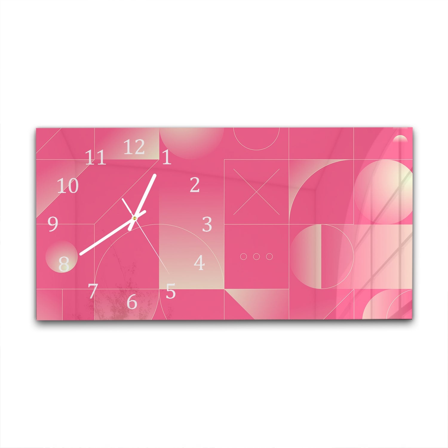 Wanduhr 60x30 - Rotes abstraktes Kunstwerk