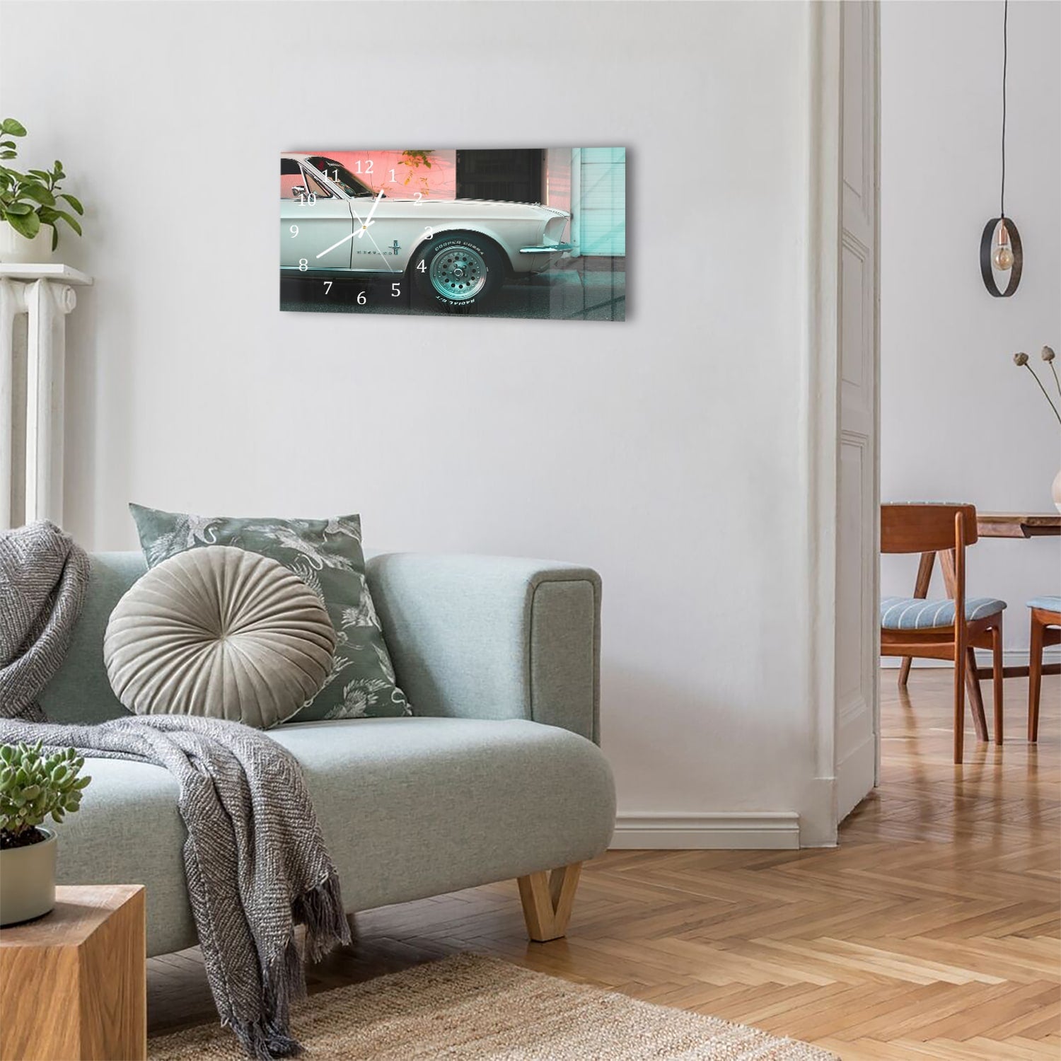 Wanduhr 60x30 - Ford Mustang