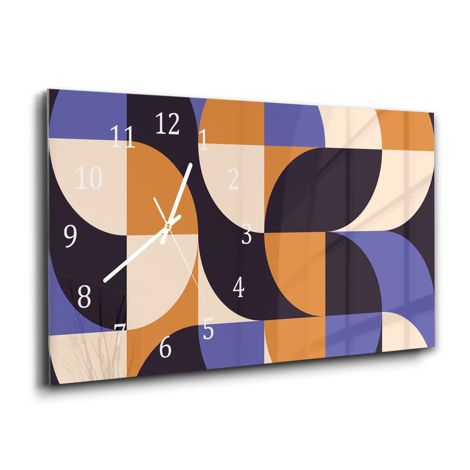 Wanduhr 60x30 - Buntes abstraktes Kunstwerk