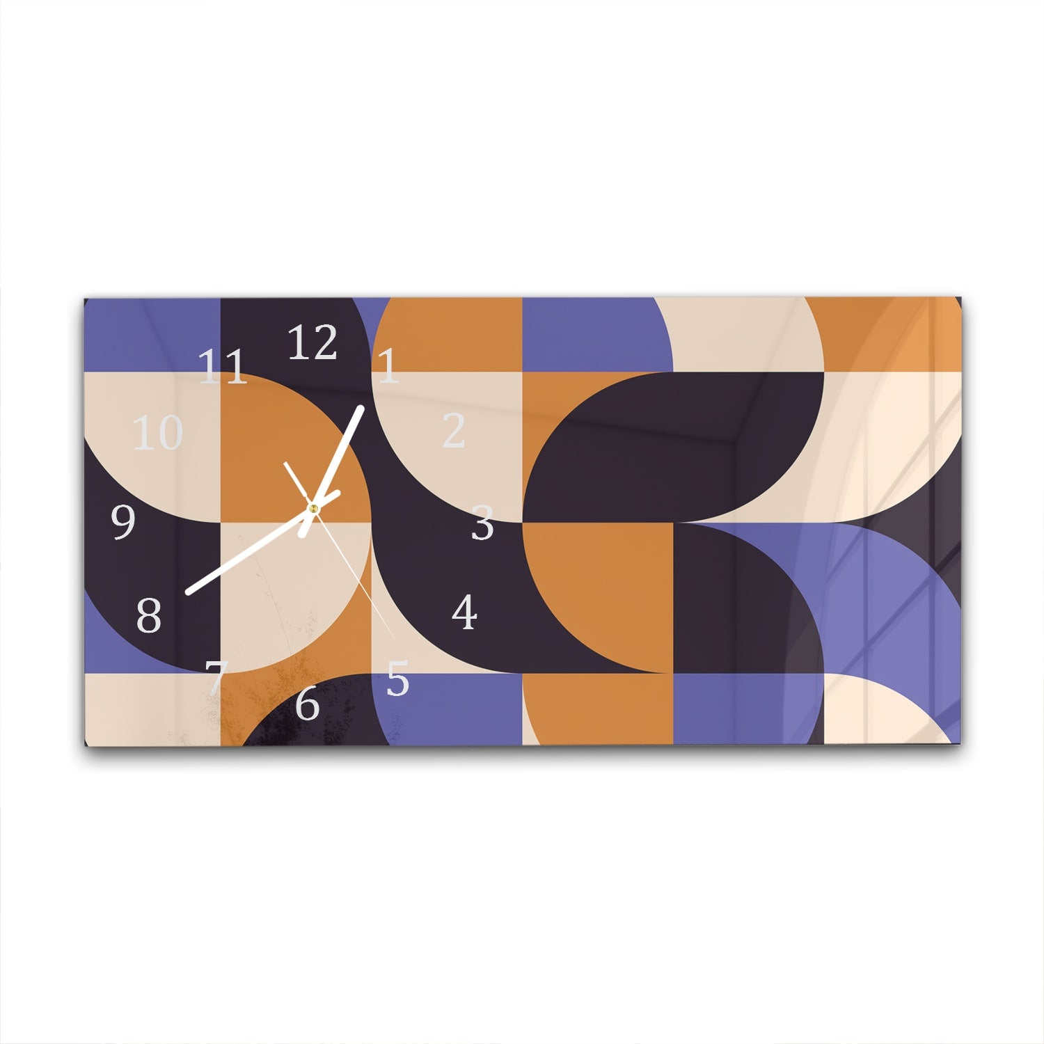 Wanduhr 60x30 - Buntes abstraktes Kunstwerk