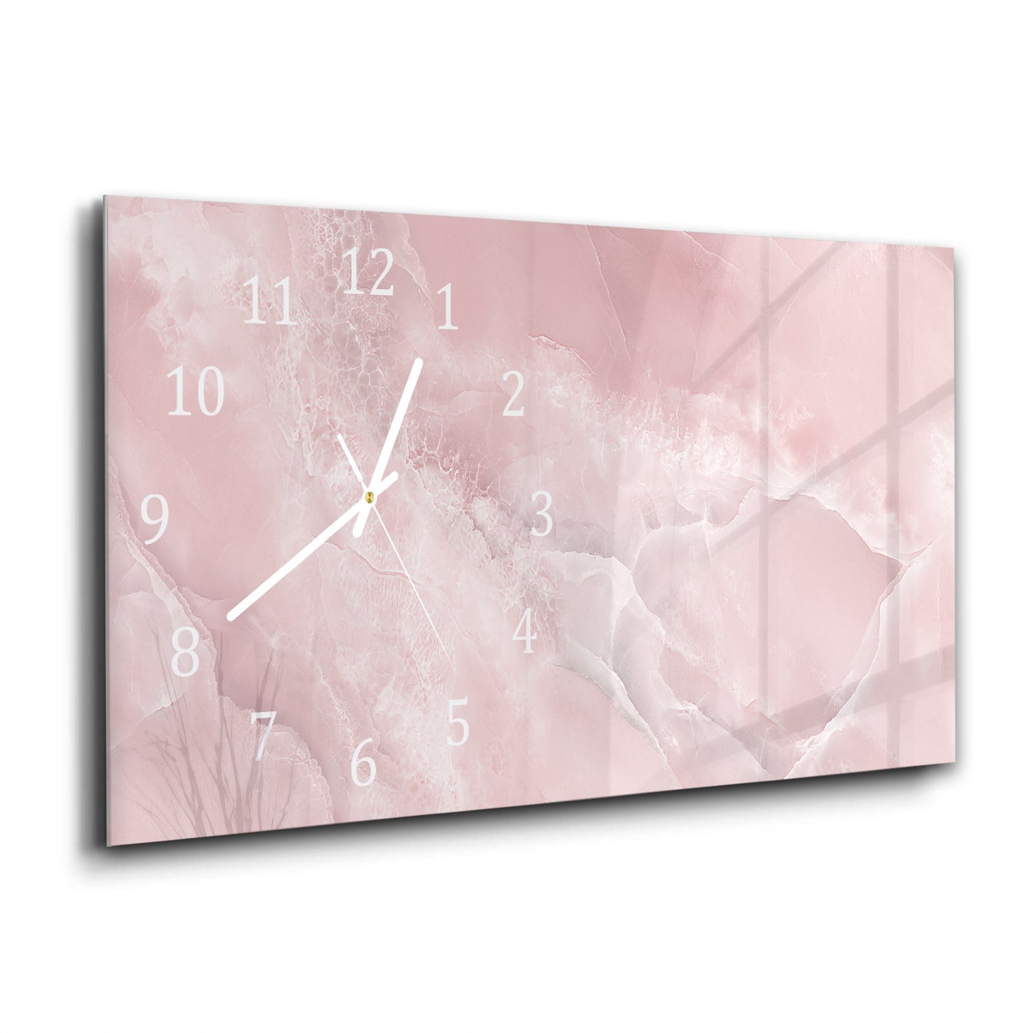 Wanduhr 60x30 - Hellrosa Marmor