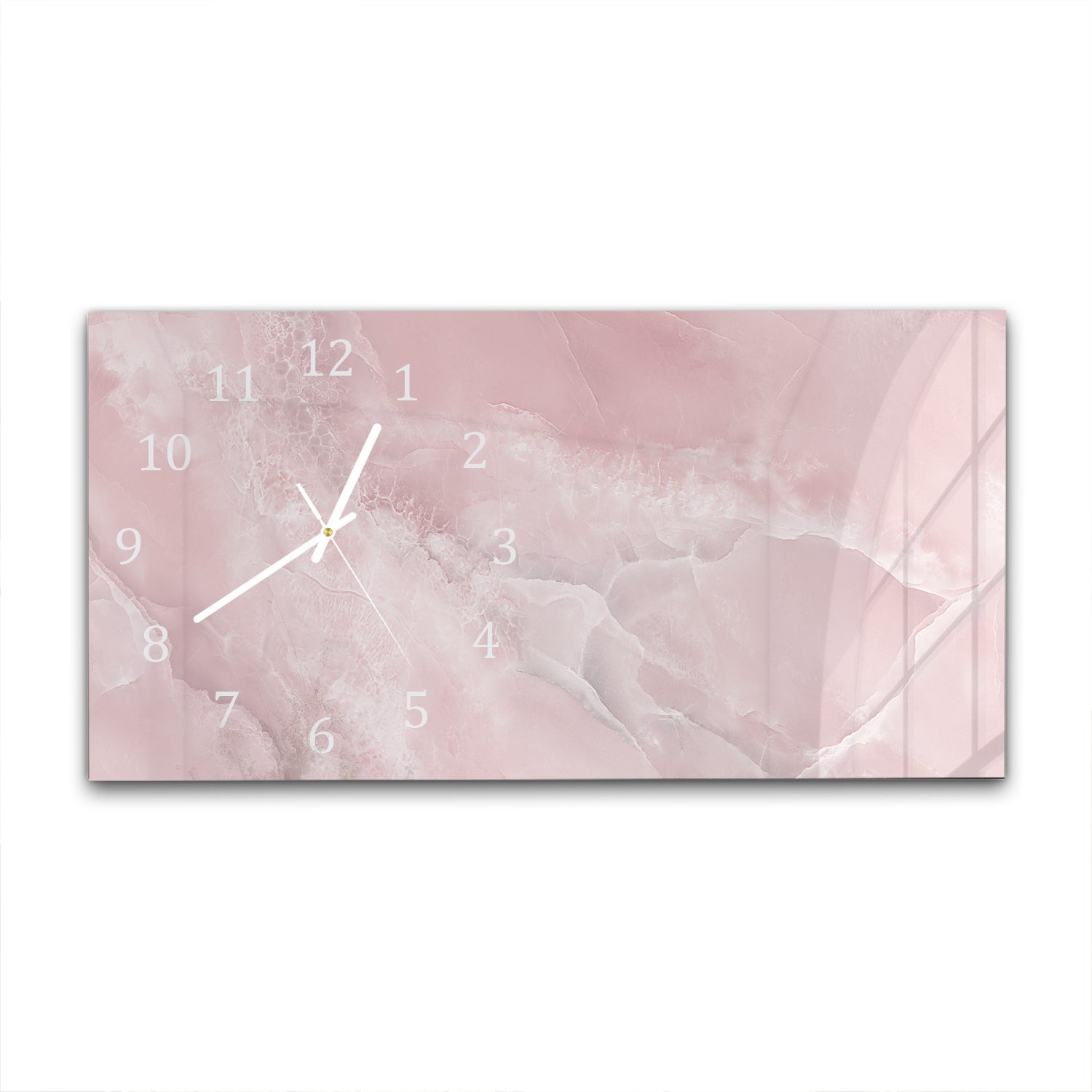 Wanduhr 60x30 - Hellrosa Marmor