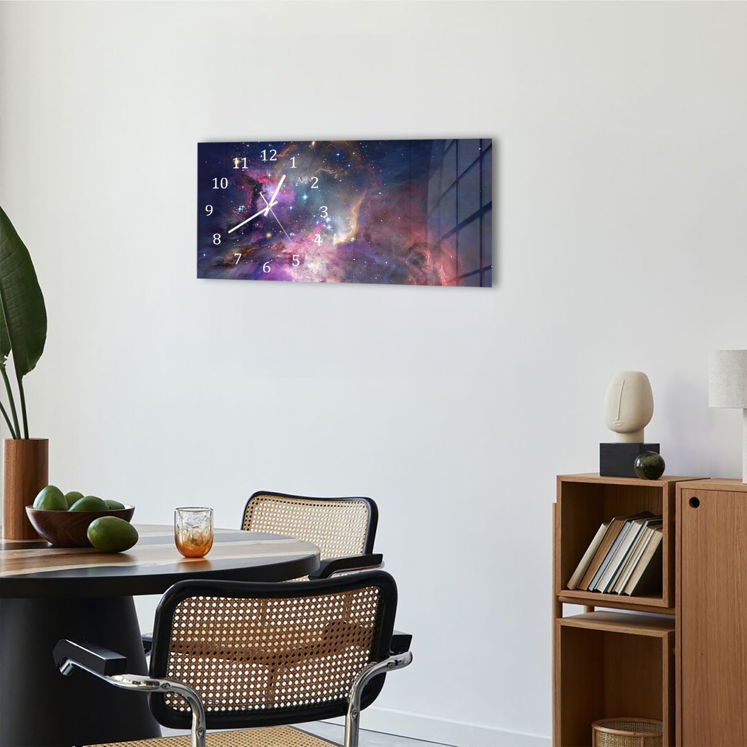 Wanduhr 60x30 - Farben der Milchstraße