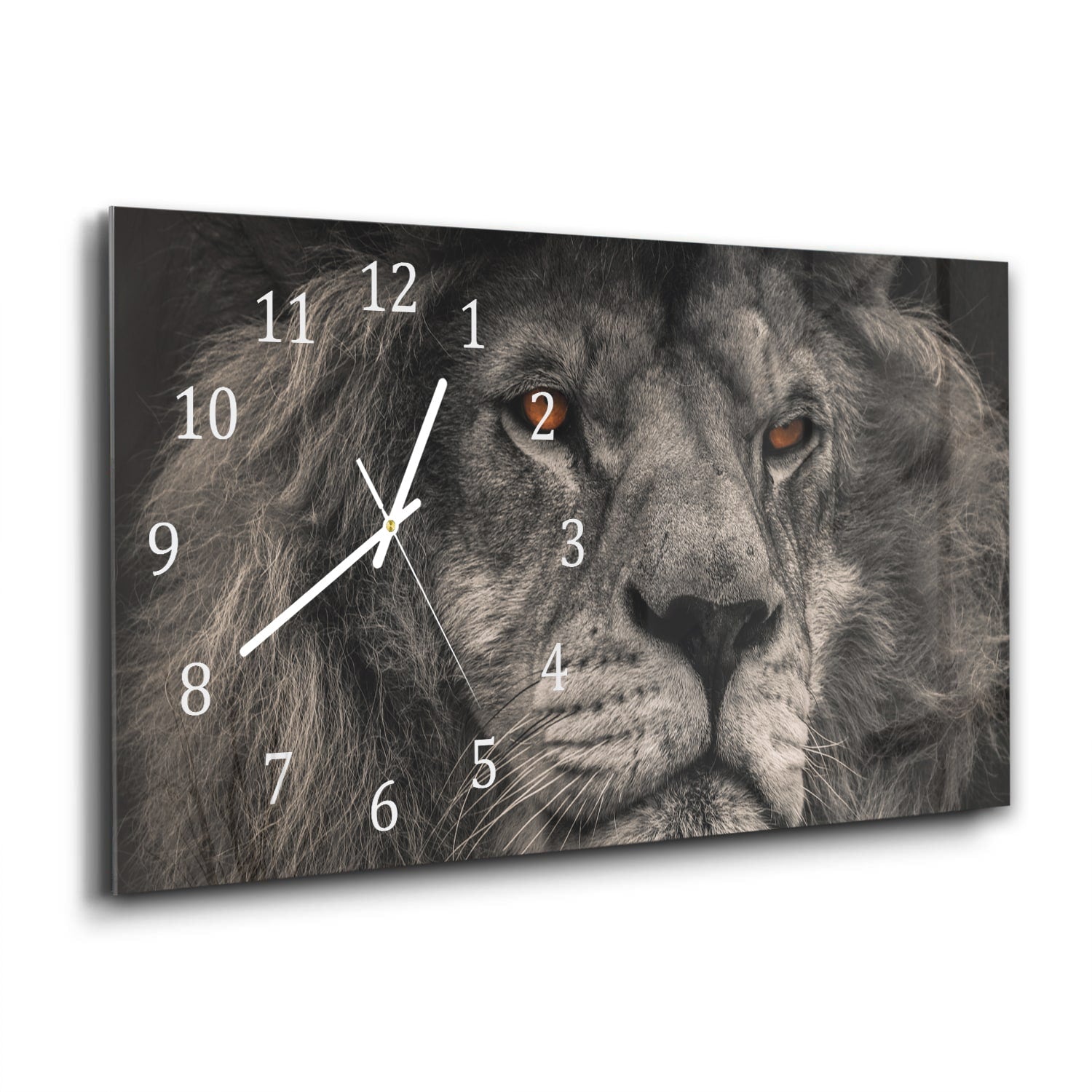 Wanduhr 60x30 - Löwe Nahaufnahme