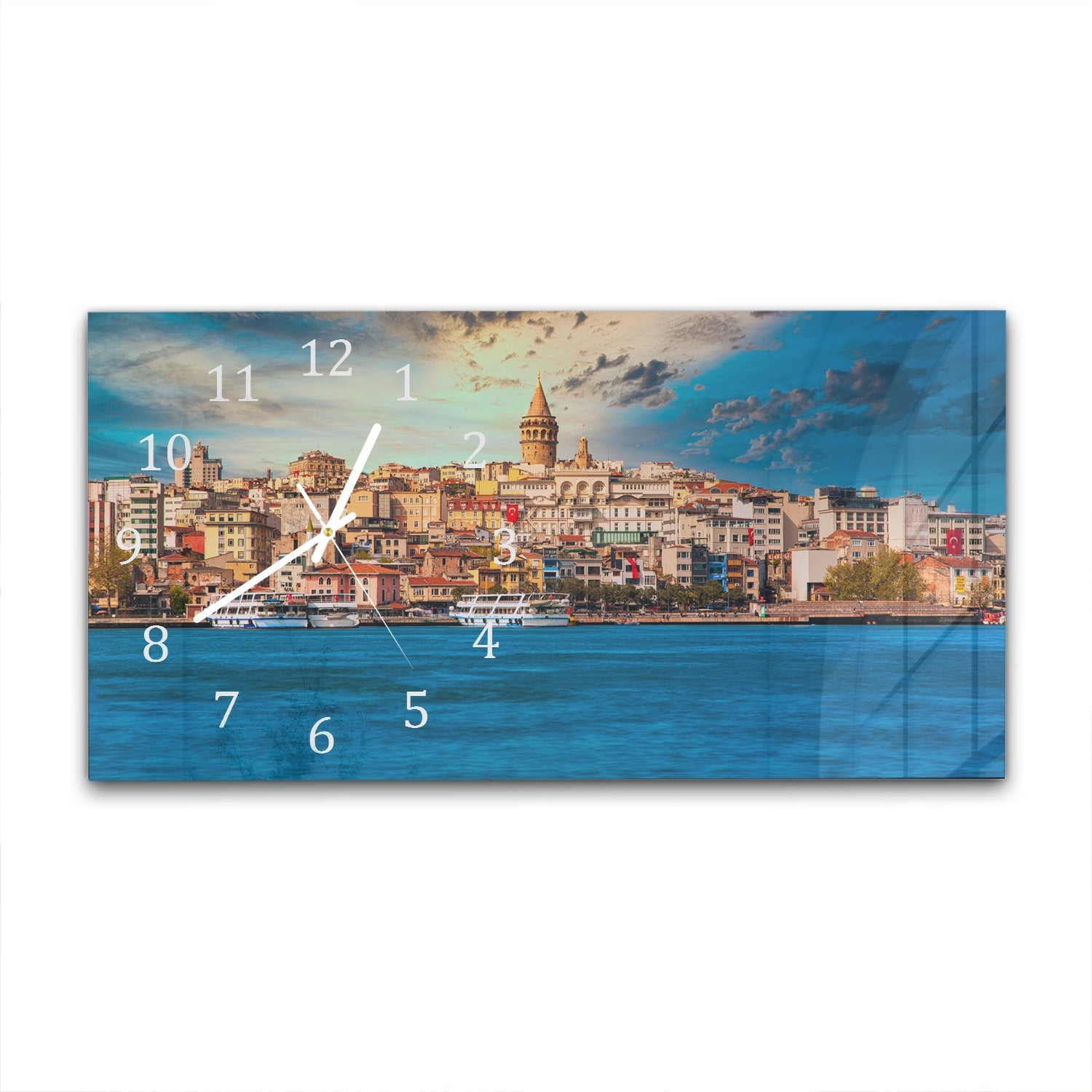 Wanduhr 60x30 - Galataturm in Istanbul