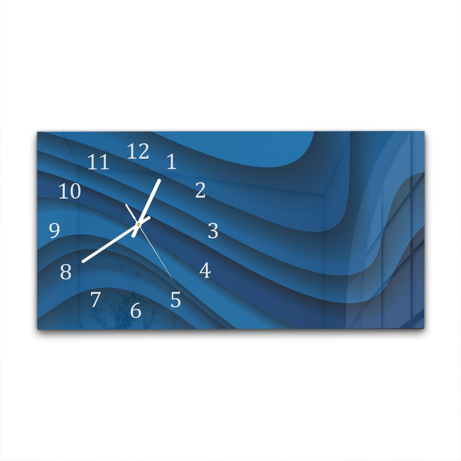 Wanduhr 60x30 - Dunkelblaue Papierwellen