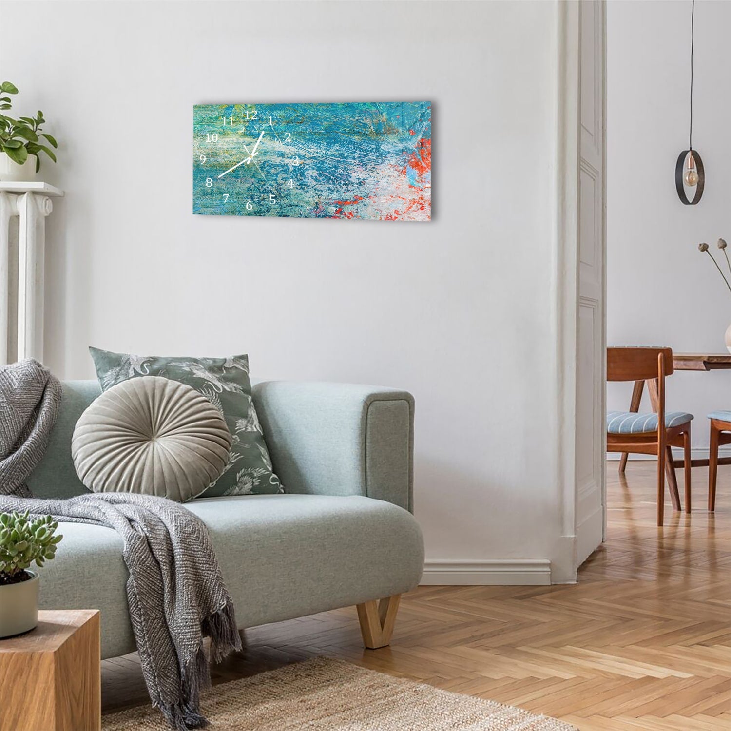 Wanduhr 60x30 - Helle Ölpalettenfarbe