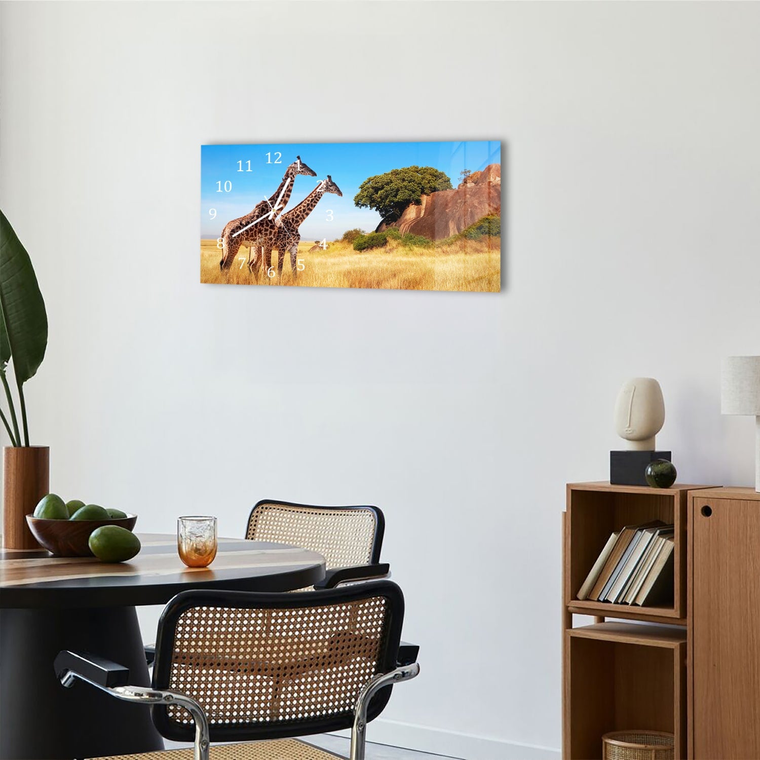 Wanduhr 60x30 - Giraffen