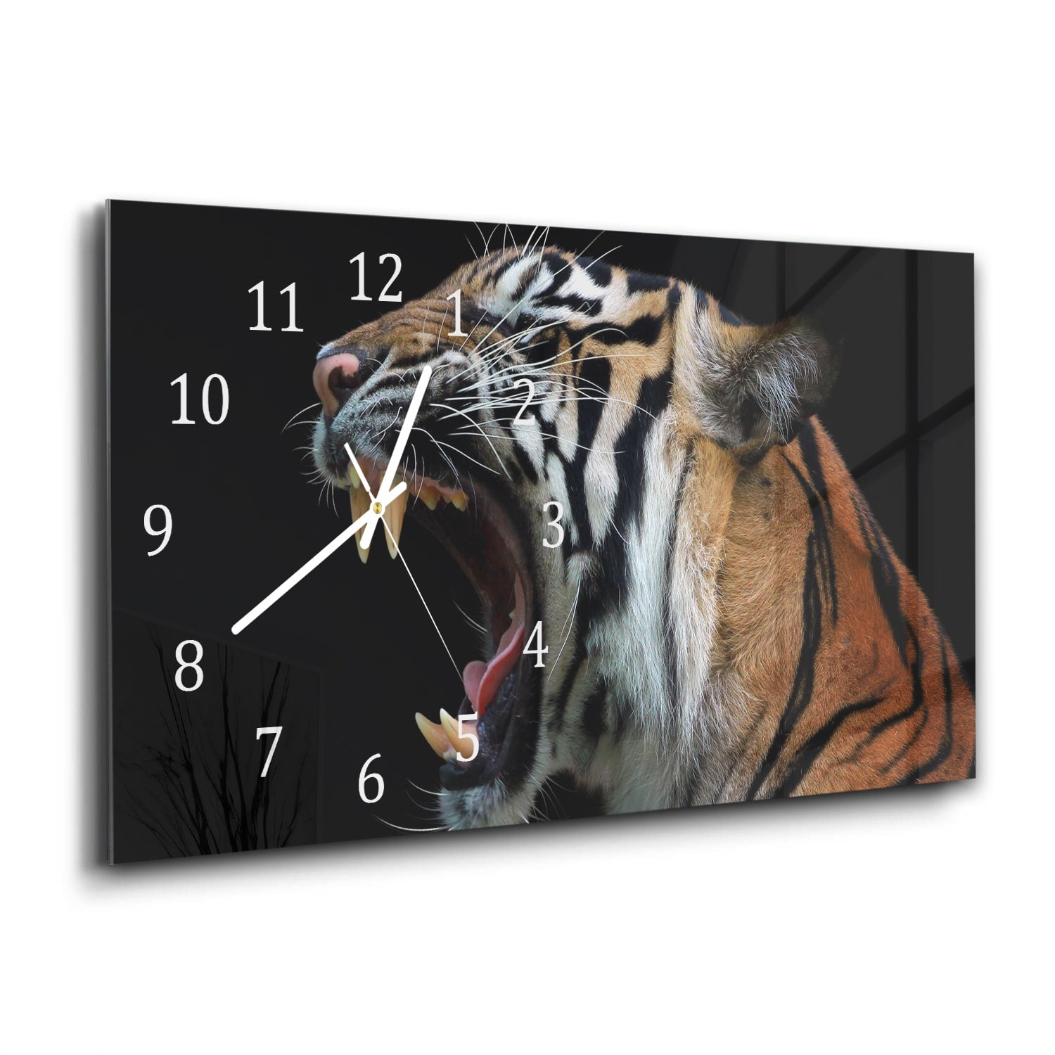 Wanduhr 60x30 - Kopf des Sumatra-Tigers