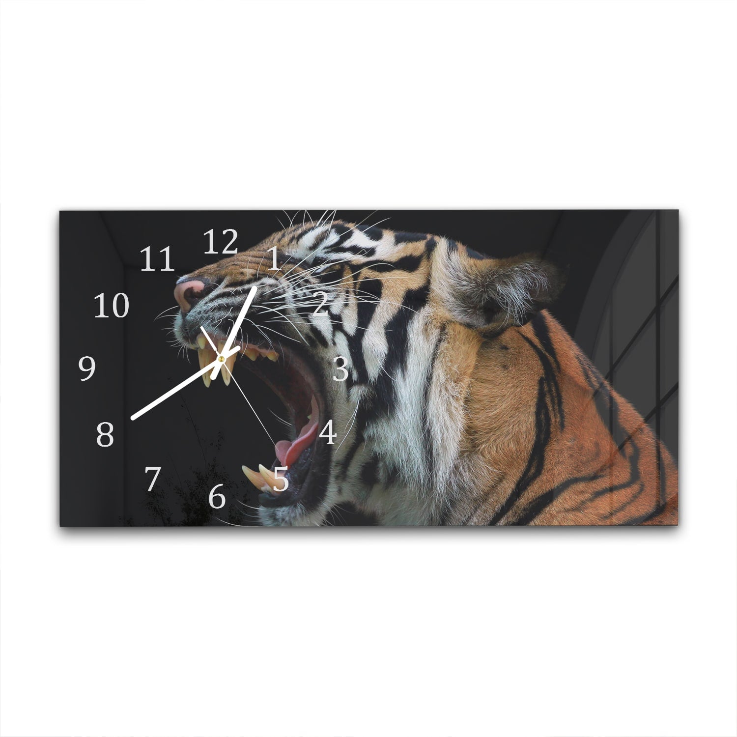 Wanduhr 60x30 - Kopf des Sumatra-Tigers