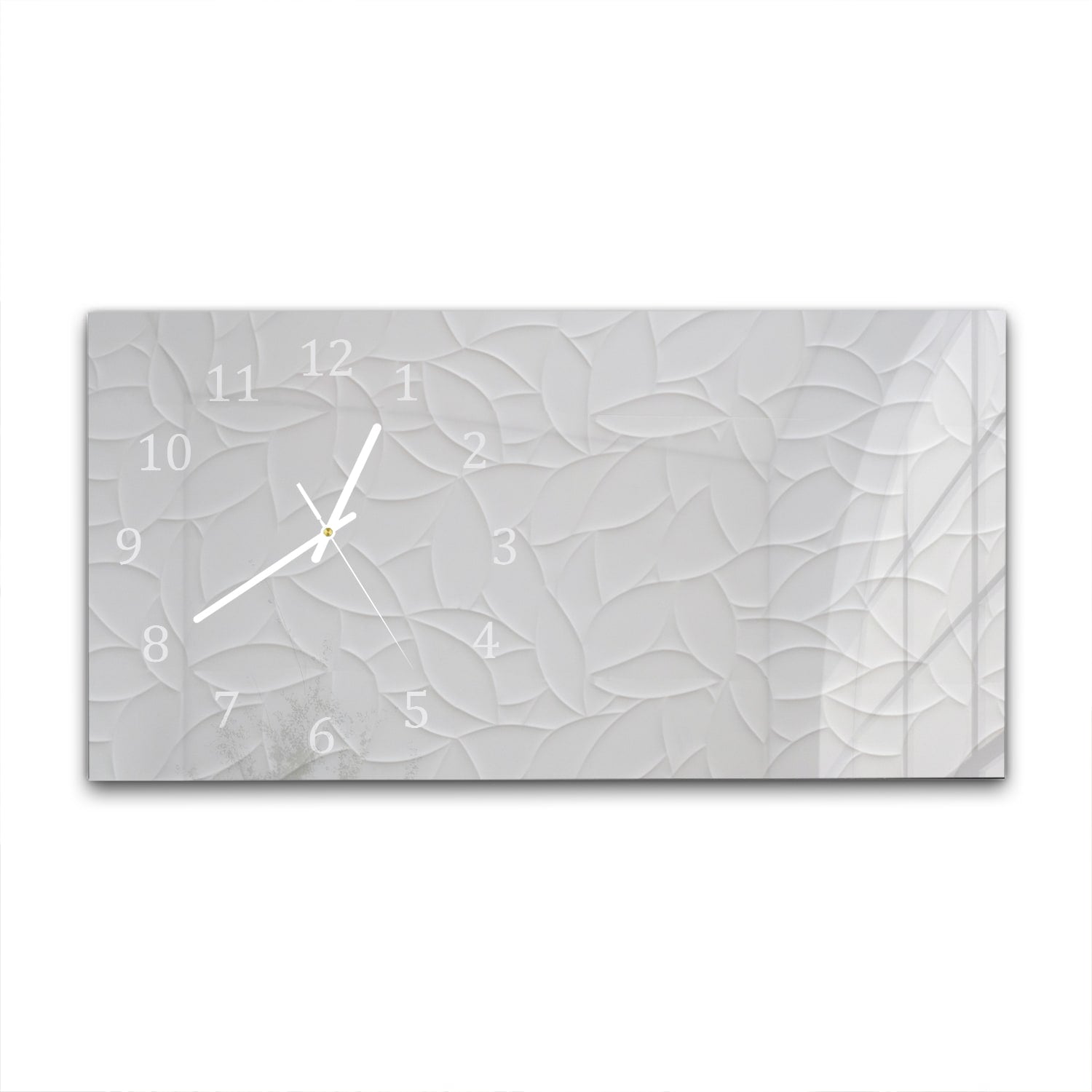 Wanduhr 60x30 - Blatt-Textur auf Fliesen