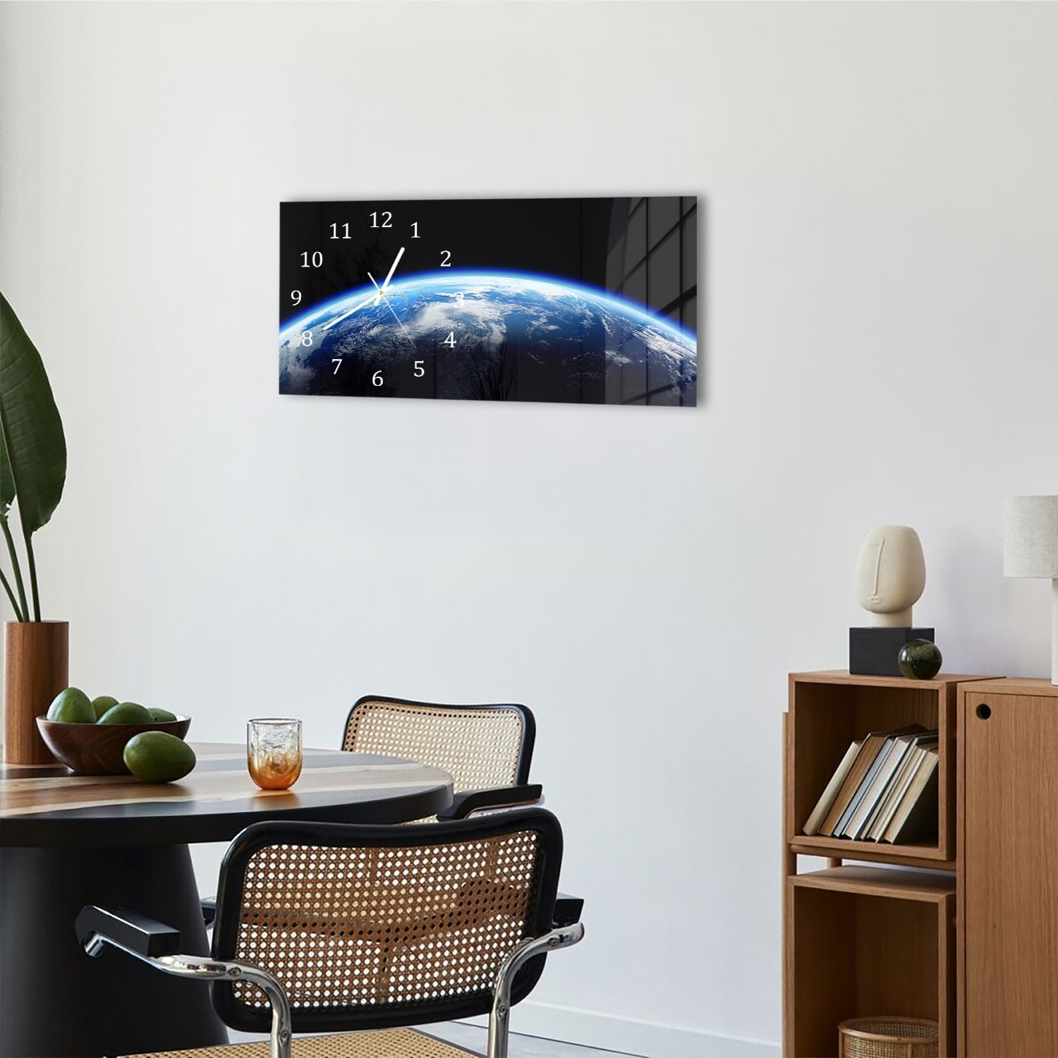 Wanduhr 60x30 - Planet Erde