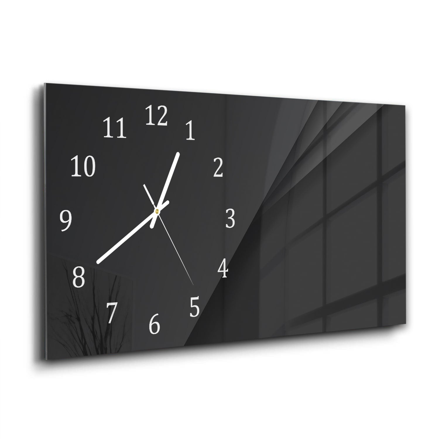 Wanduhr 60x30 - Schwarz mit Tiefe