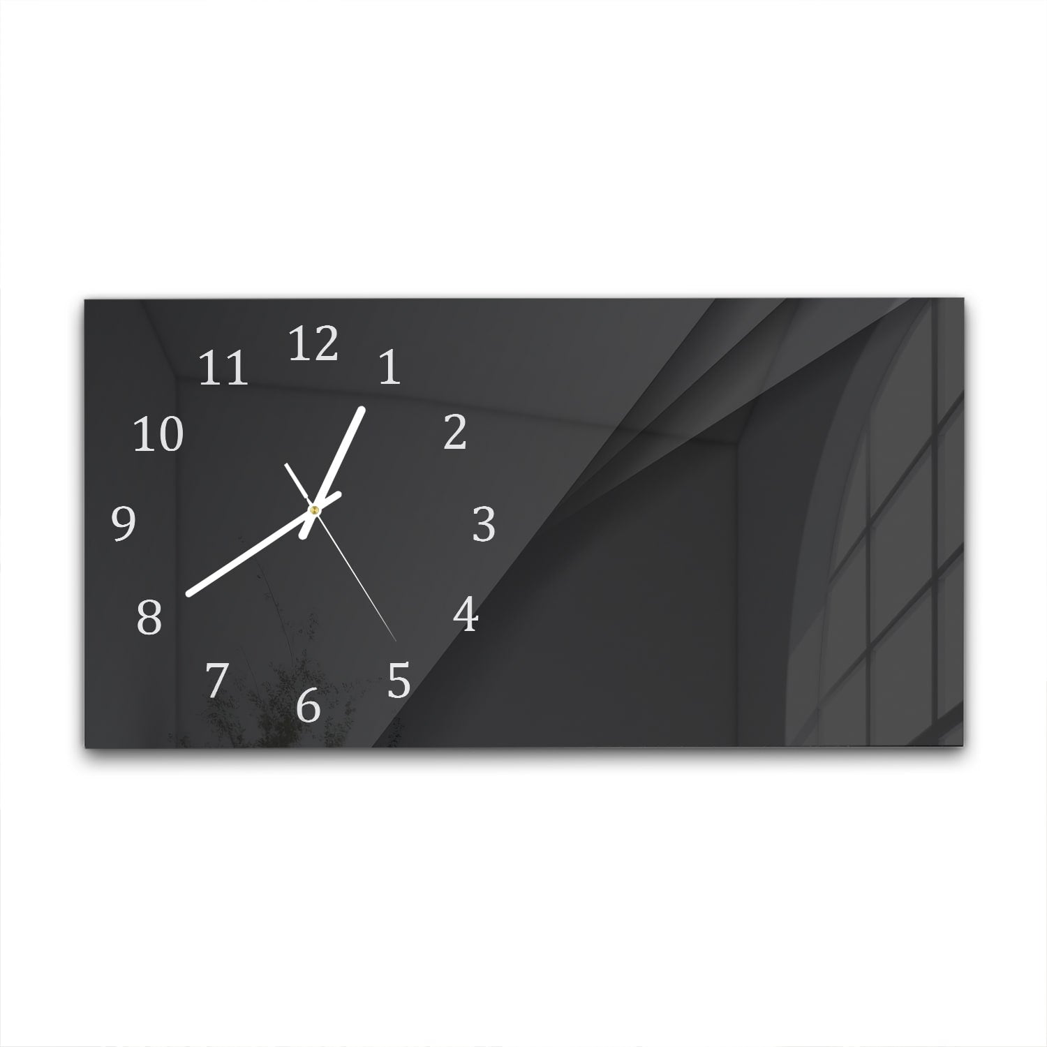 Wanduhr 60x30 - Schwarz mit Tiefe