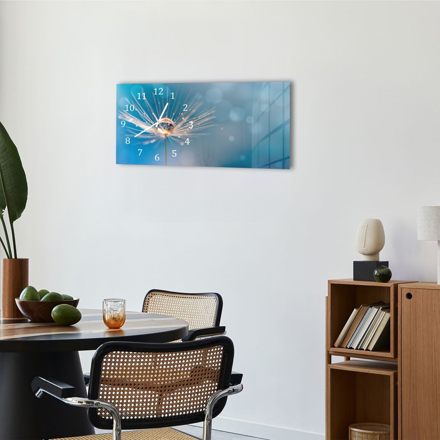 Wanduhr 60x30 - Nasser Löwenzahn