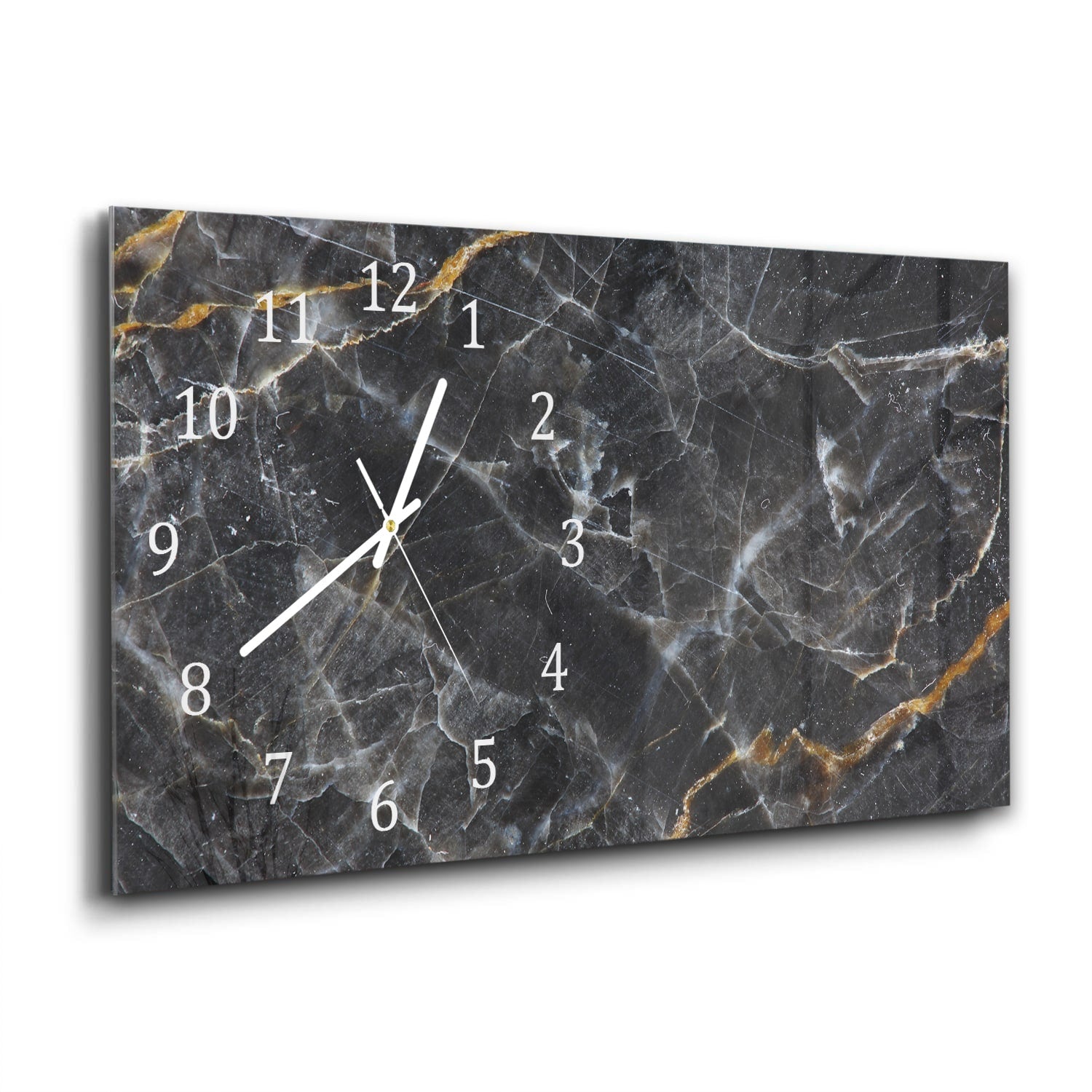 Wanduhr 60x30 - Goldadern-Marmor