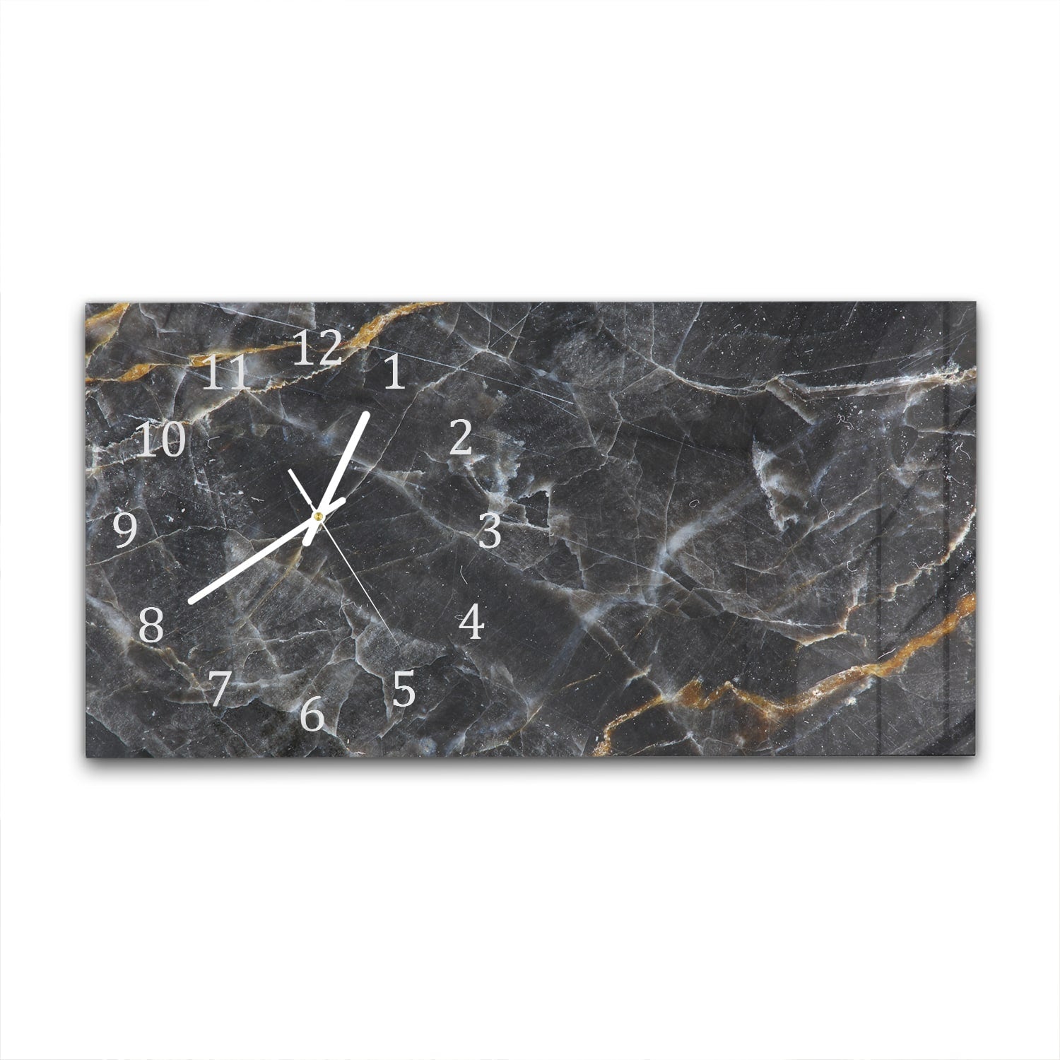 Wanduhr 60x30 - Goldadern-Marmor