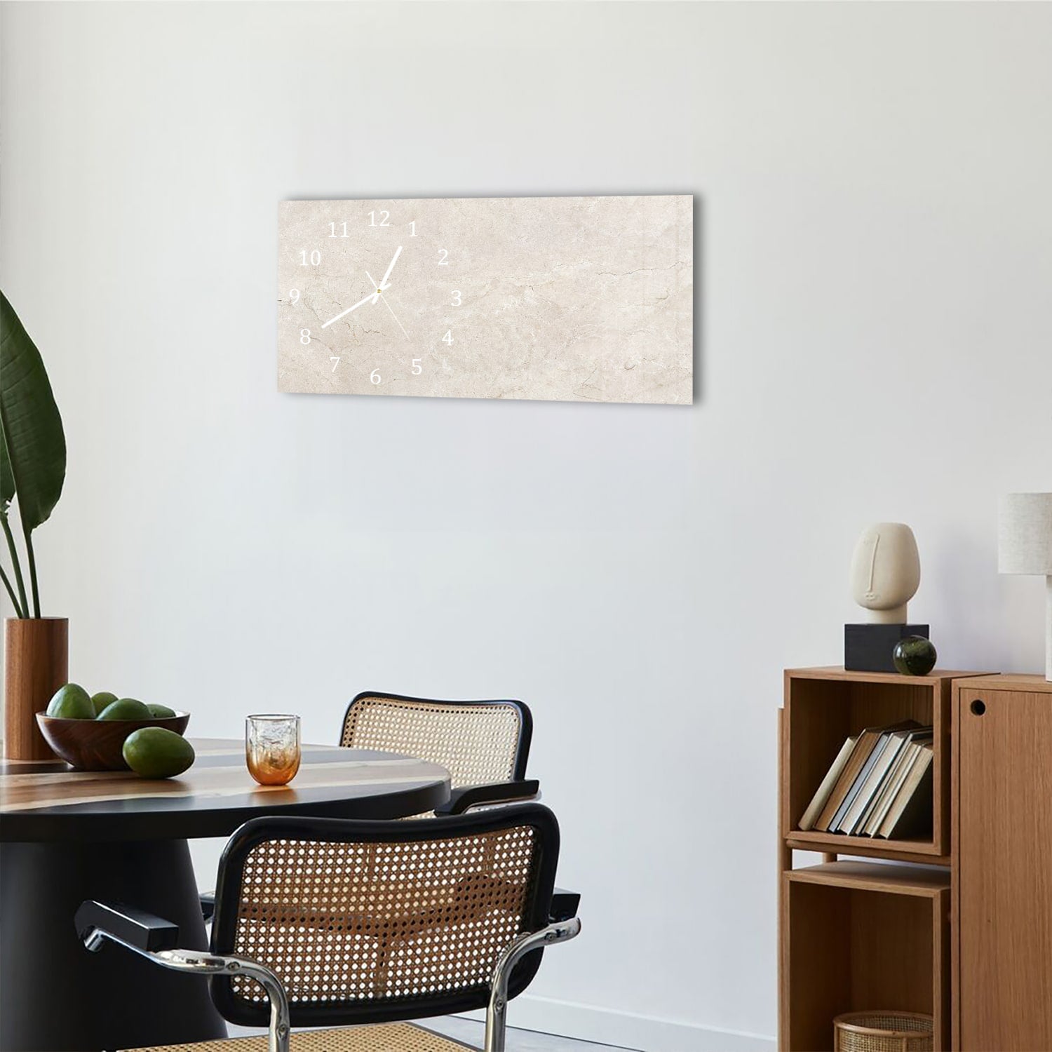 Wanduhr 60x30 - Marmor-Textur