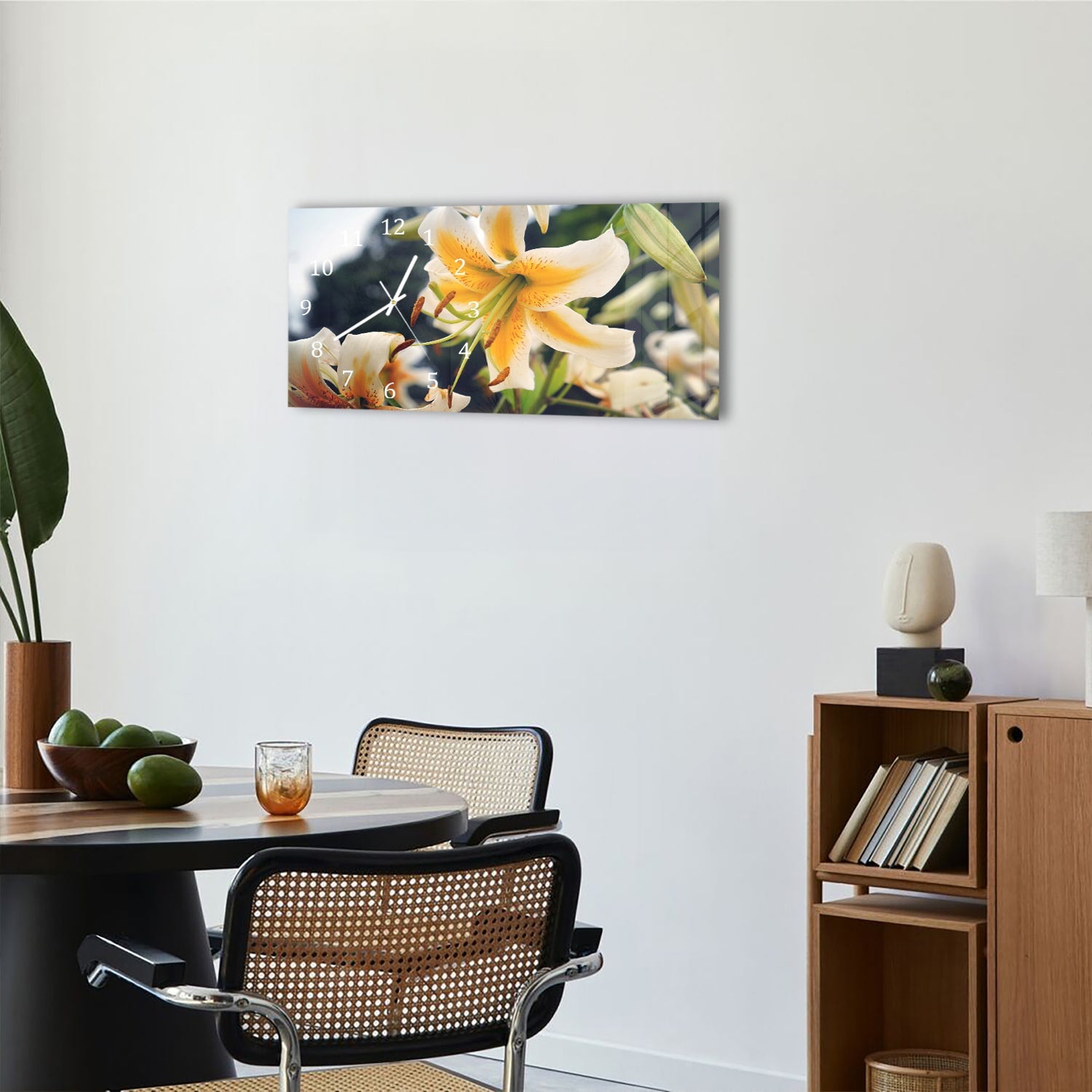 Wanduhr 60x30 - Sommerlilie