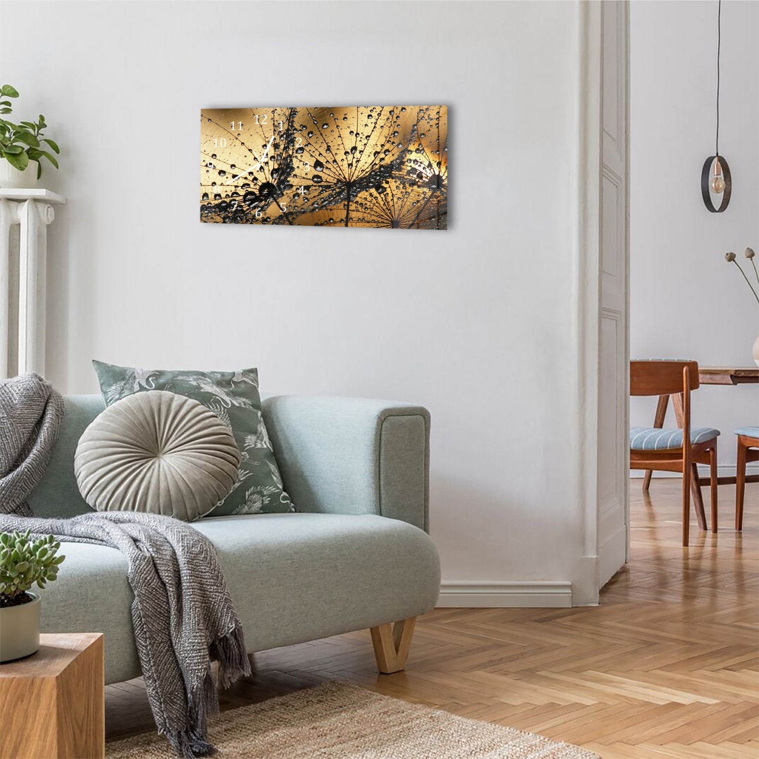 Wanduhr 60x30 - Nasser Löwenzahnsamen