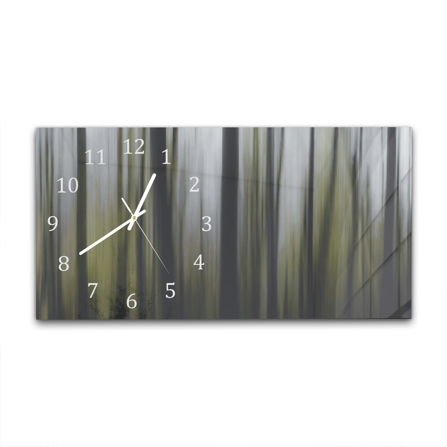 Wanduhr 60x30 - Abstrakte Waldlandschaft