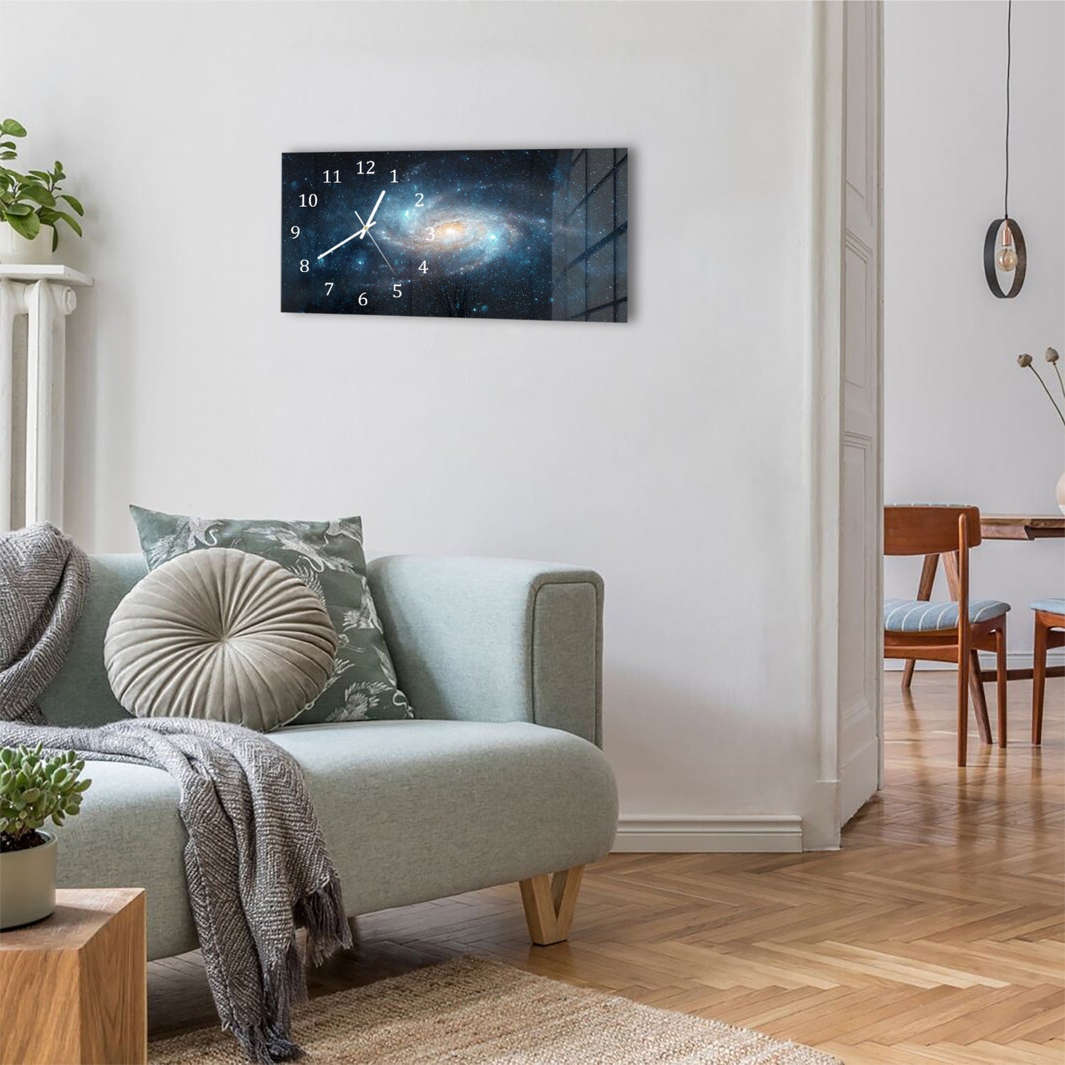 Wanduhr 60x30 - Spiralgalaxie