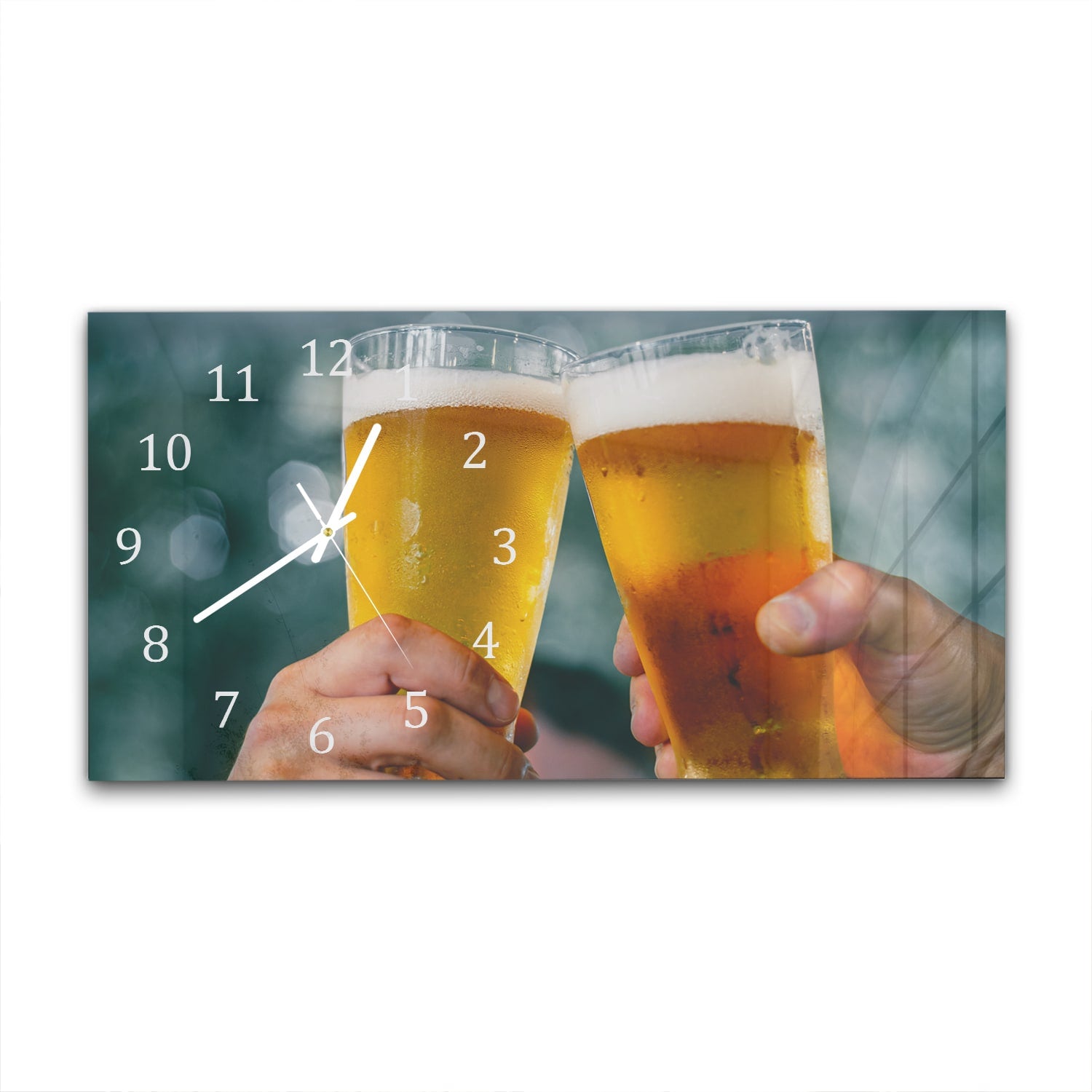 Wanduhr 60x30 - Klingende Gläser