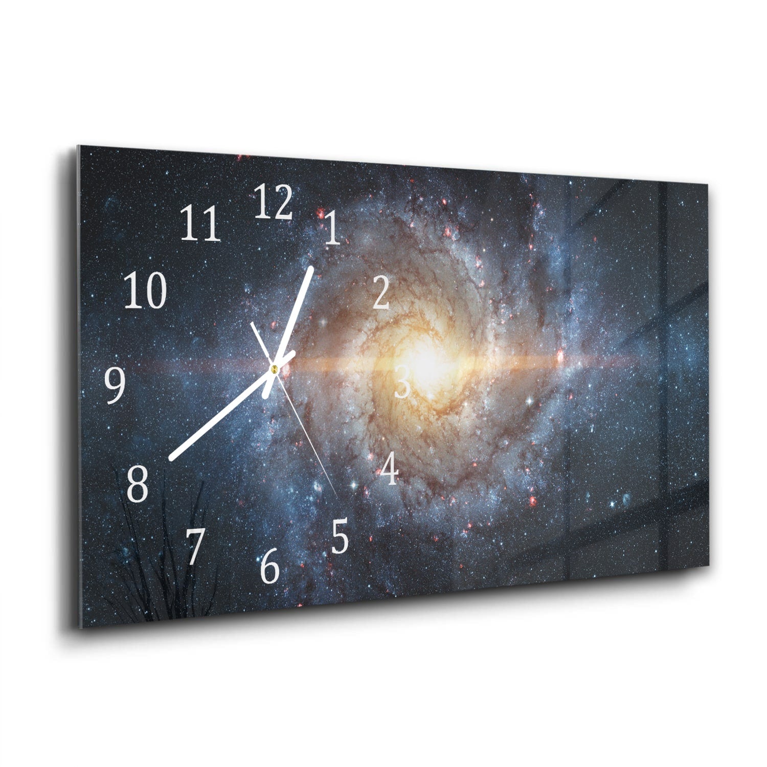 Wanduhr 60x30 - Nebel zwischen den Sternen