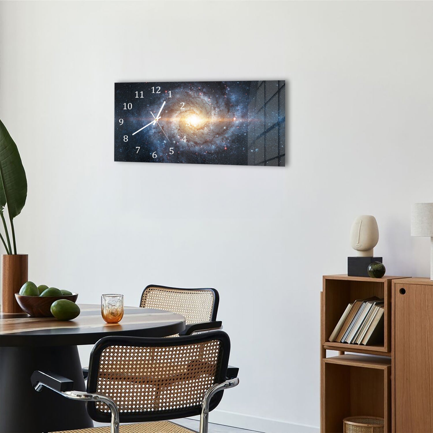 Wanduhr 60x30 - Nebel zwischen den Sternen