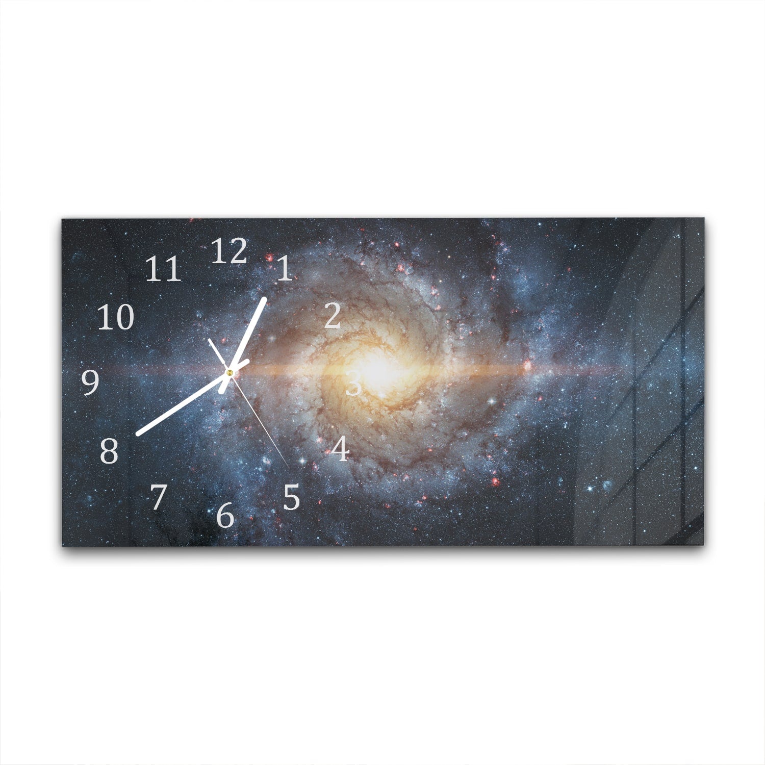 Wanduhr 60x30 - Nebel zwischen den Sternen