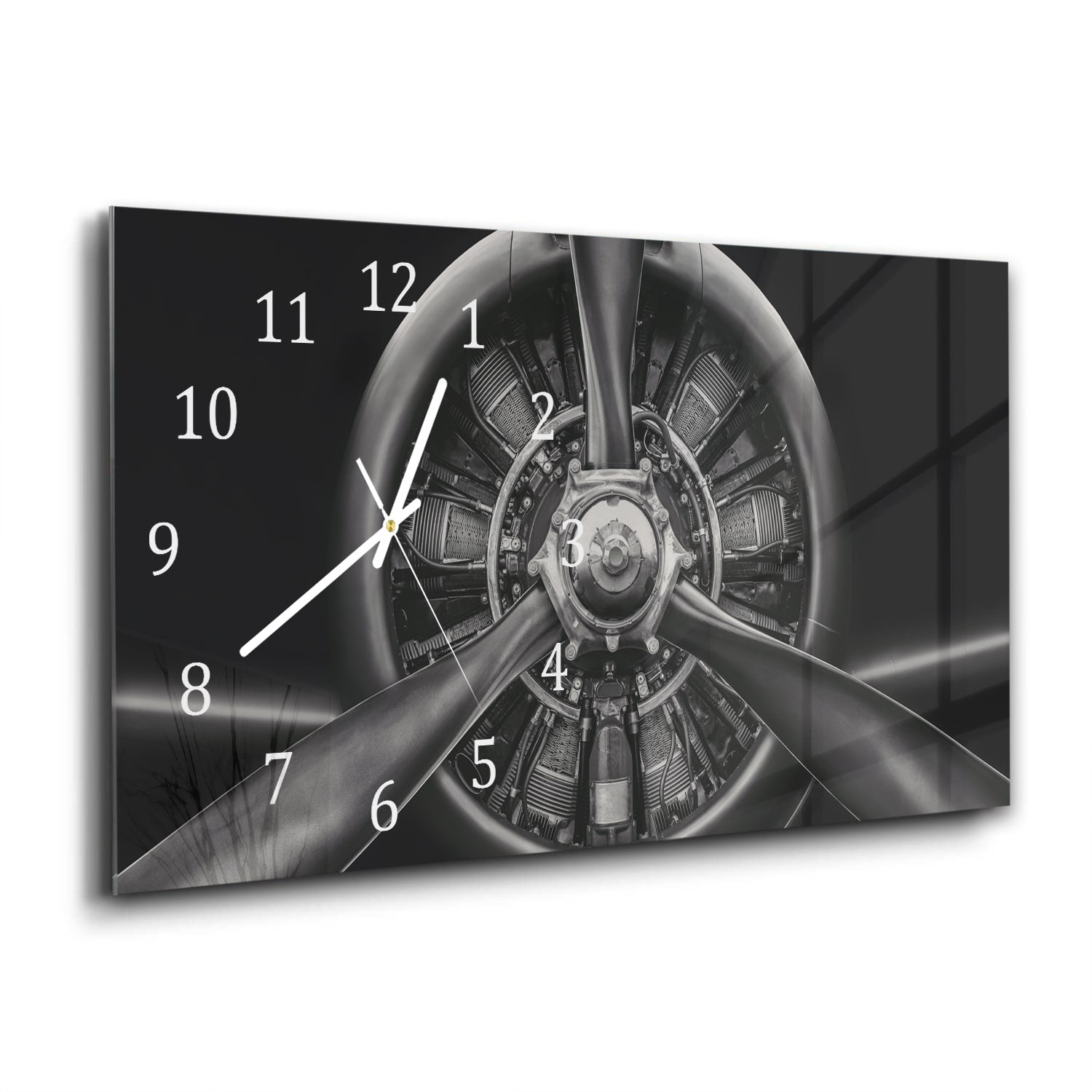 Wanduhr 60x30 - Flugzeug-Radialmotor