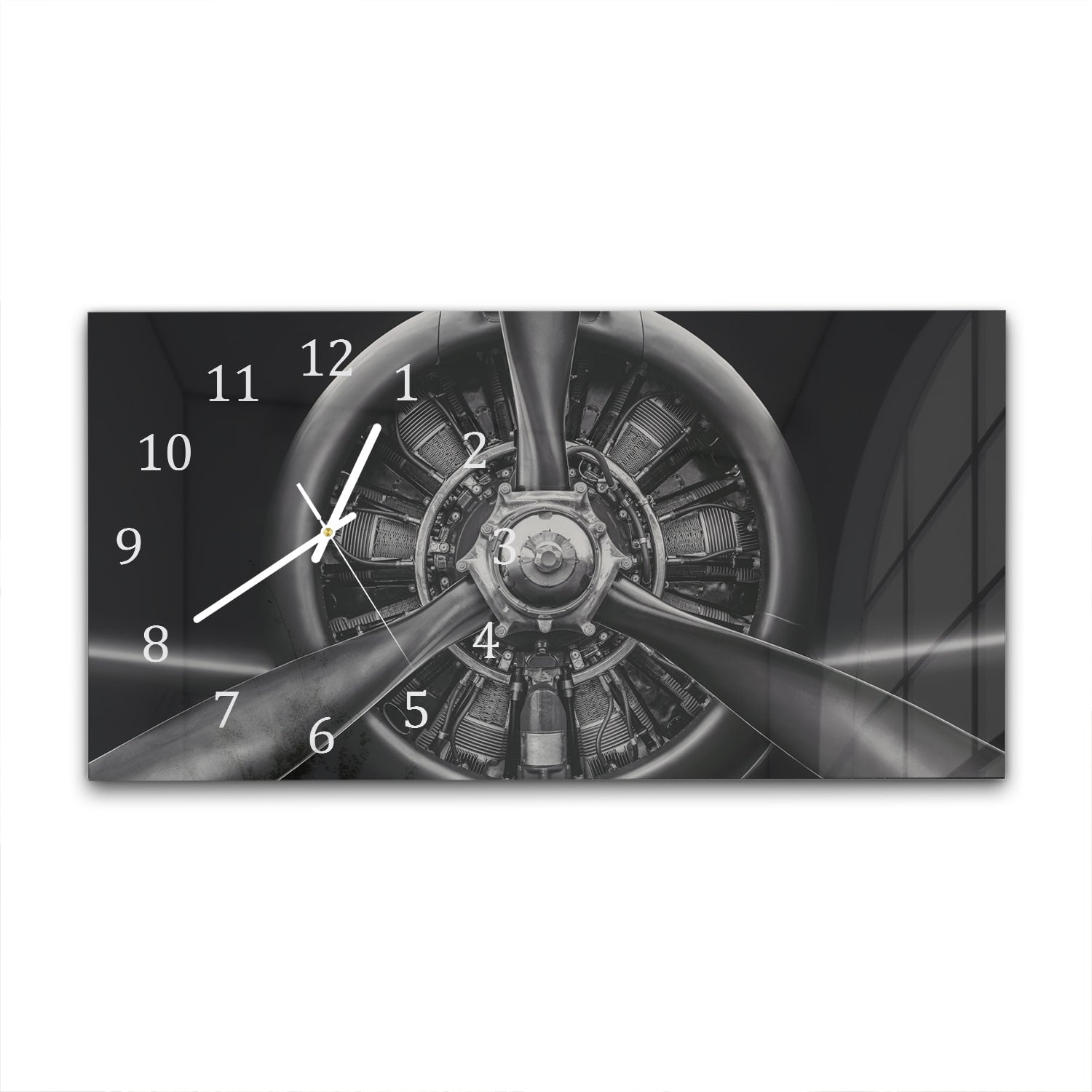 Wanduhr 60x30 - Flugzeug-Radialmotor