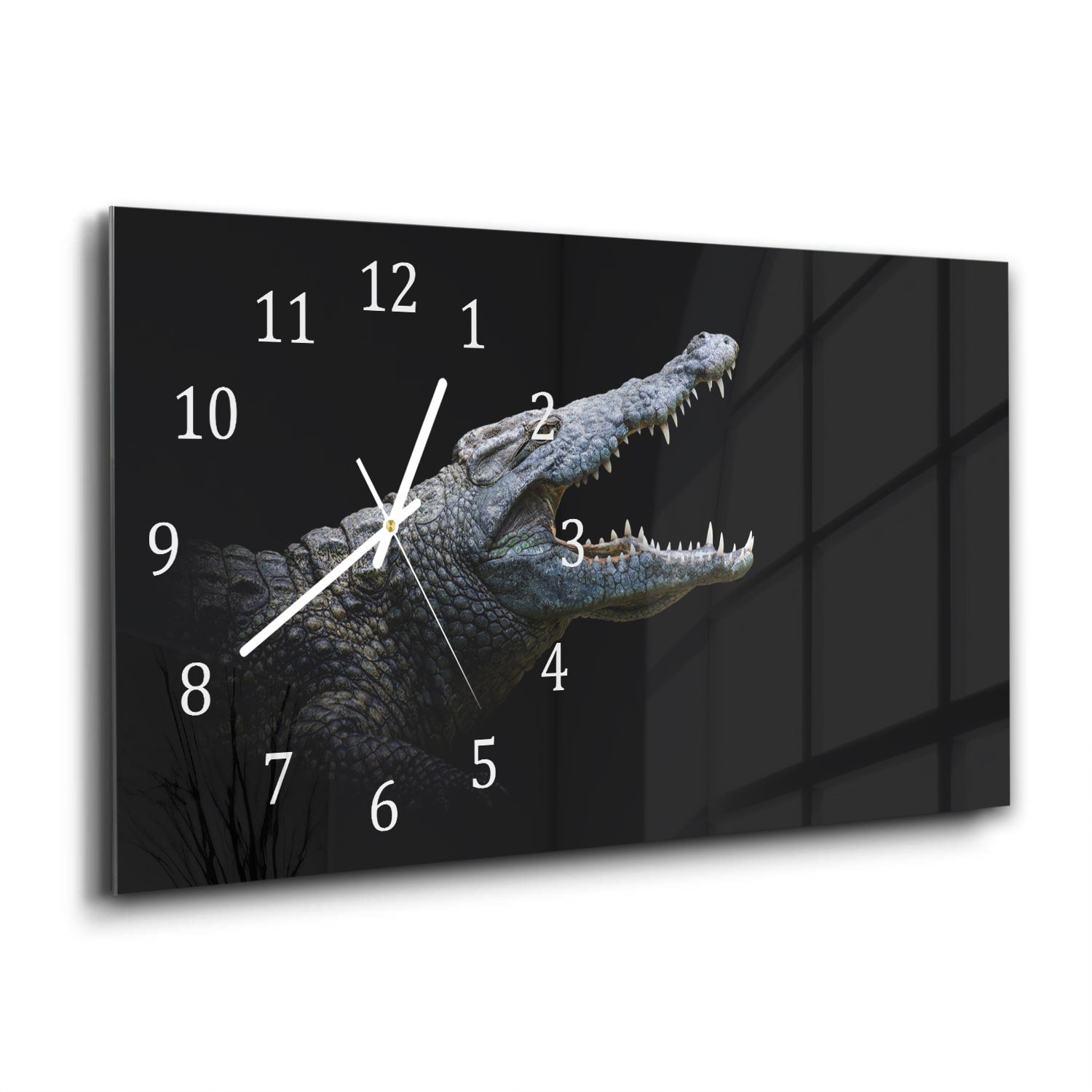 Wanduhr 60x30 - Krokodil