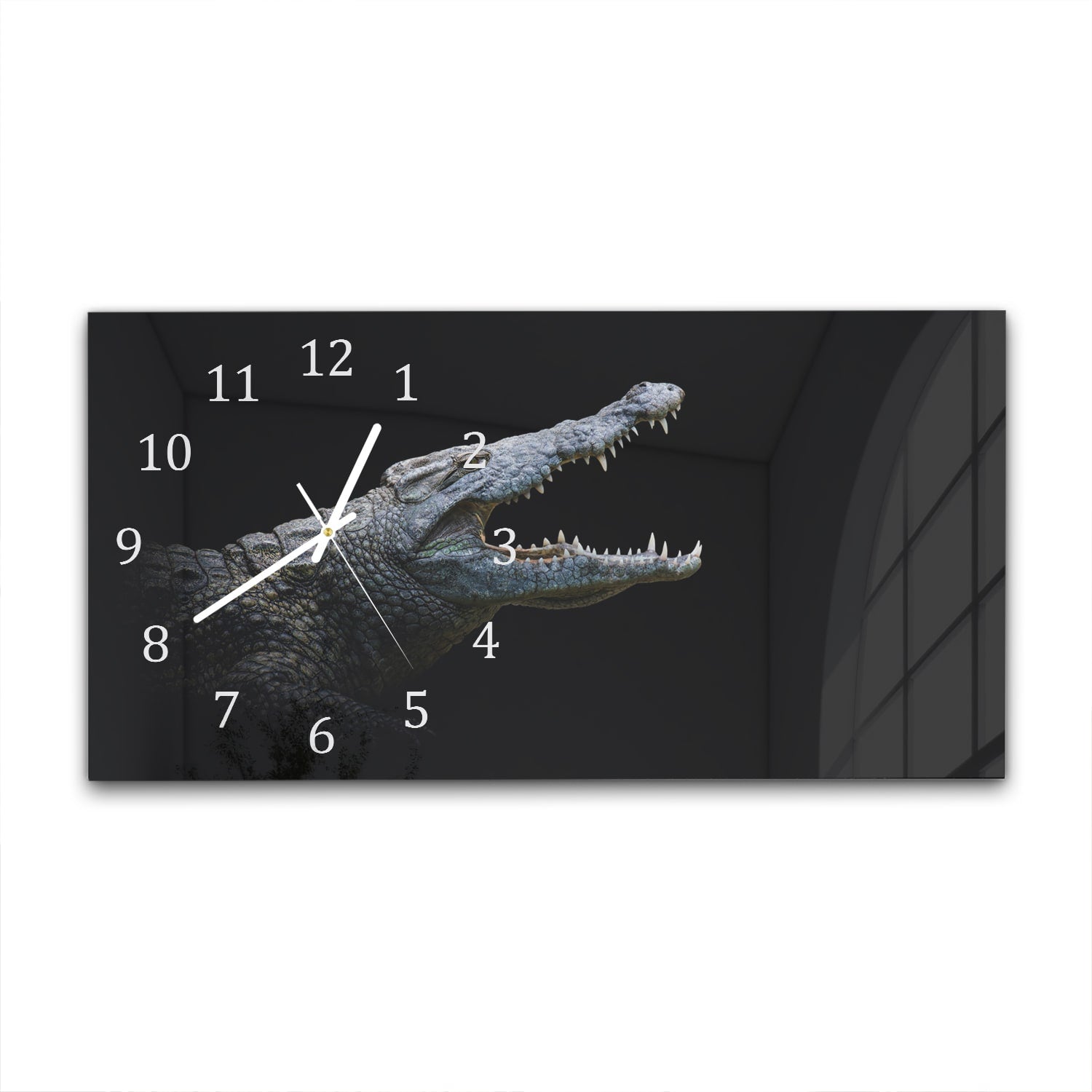 Wanduhr 60x30 - Krokodil