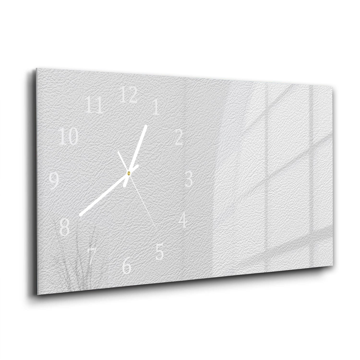 Wanduhr 60x30 - Weißes Leder