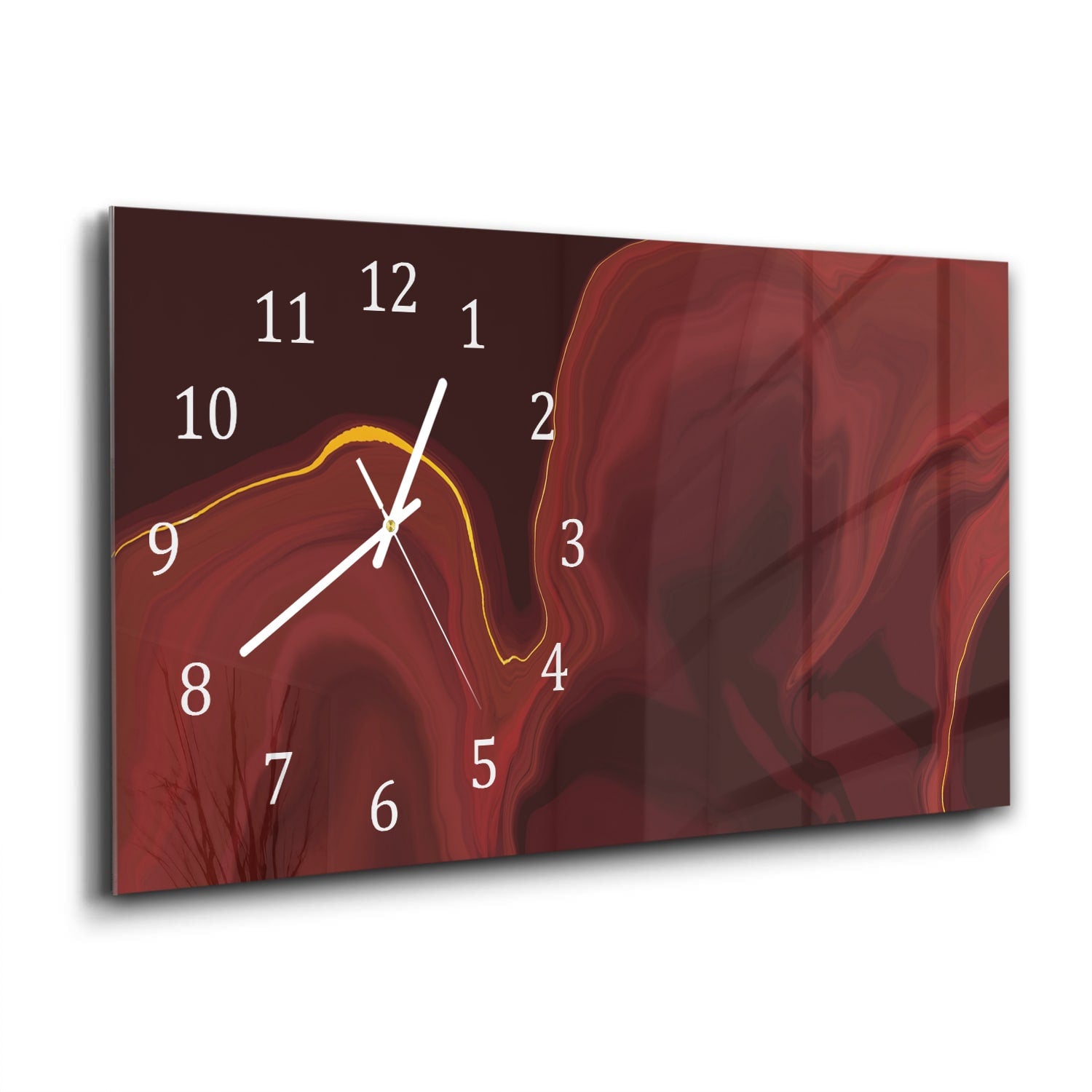 Wanduhr 60x30 - Luxuriöser roter Marmor