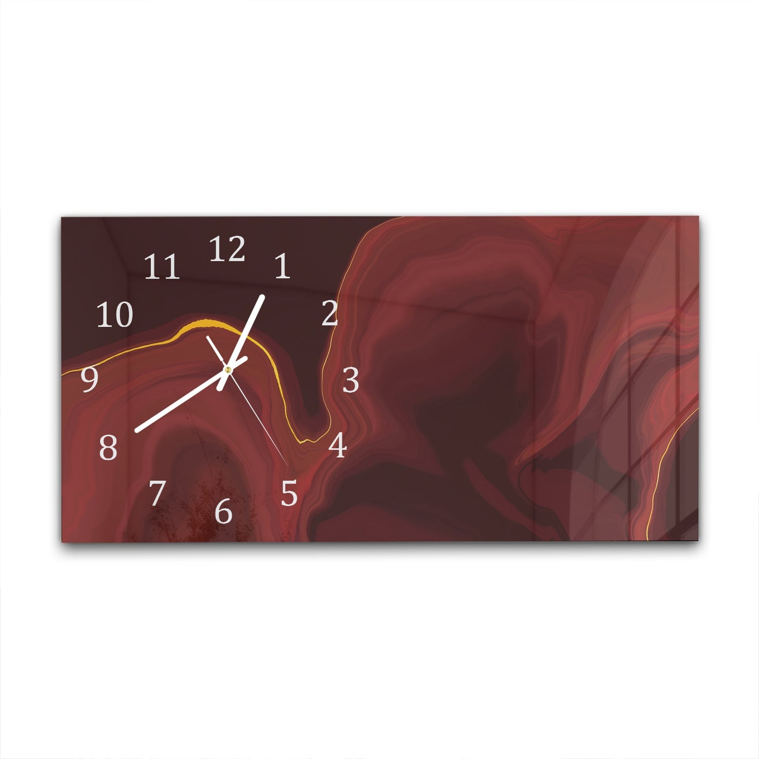 Wanduhr 60x30 - Luxuriöser roter Marmor