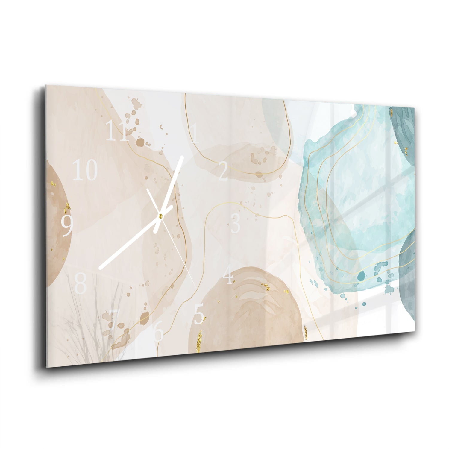 Wanduhr 60x30 - Aquarellkunst