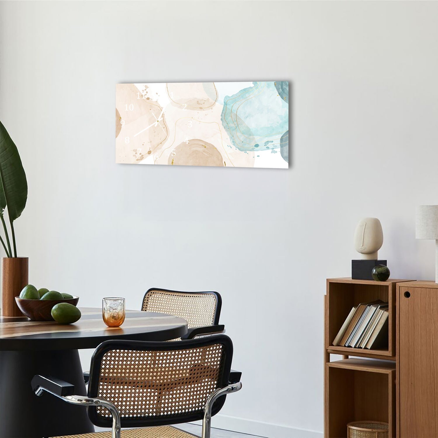 Wanduhr 60x30 - Aquarellkunst