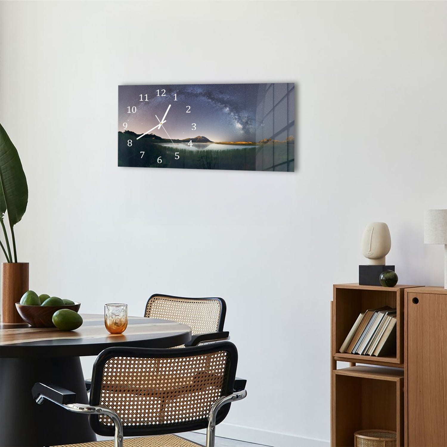 Wanduhr 60x30 - Milchstraßen-Reflexion