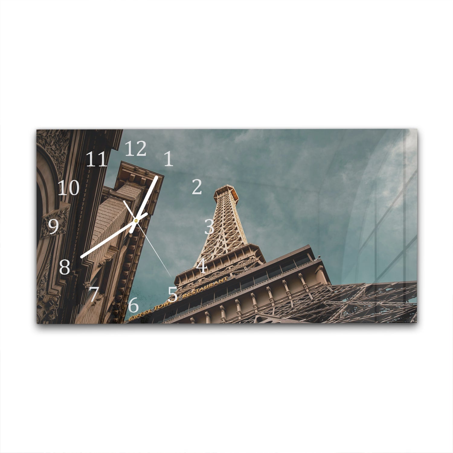 Wanduhr 60x30 - Eiffelturm von unten