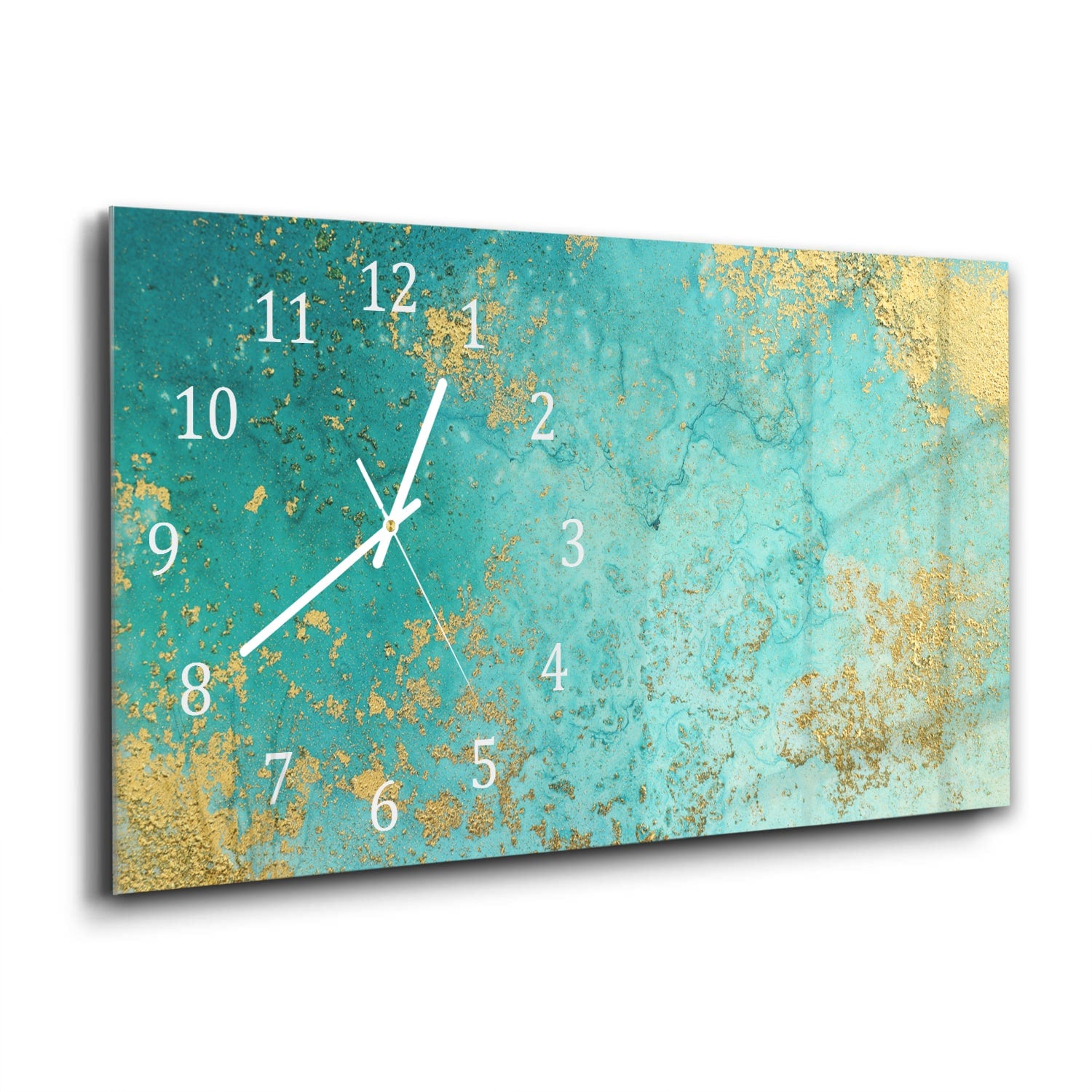 Wanduhr 60x30 - Abstraktes flüssiges Gemälde