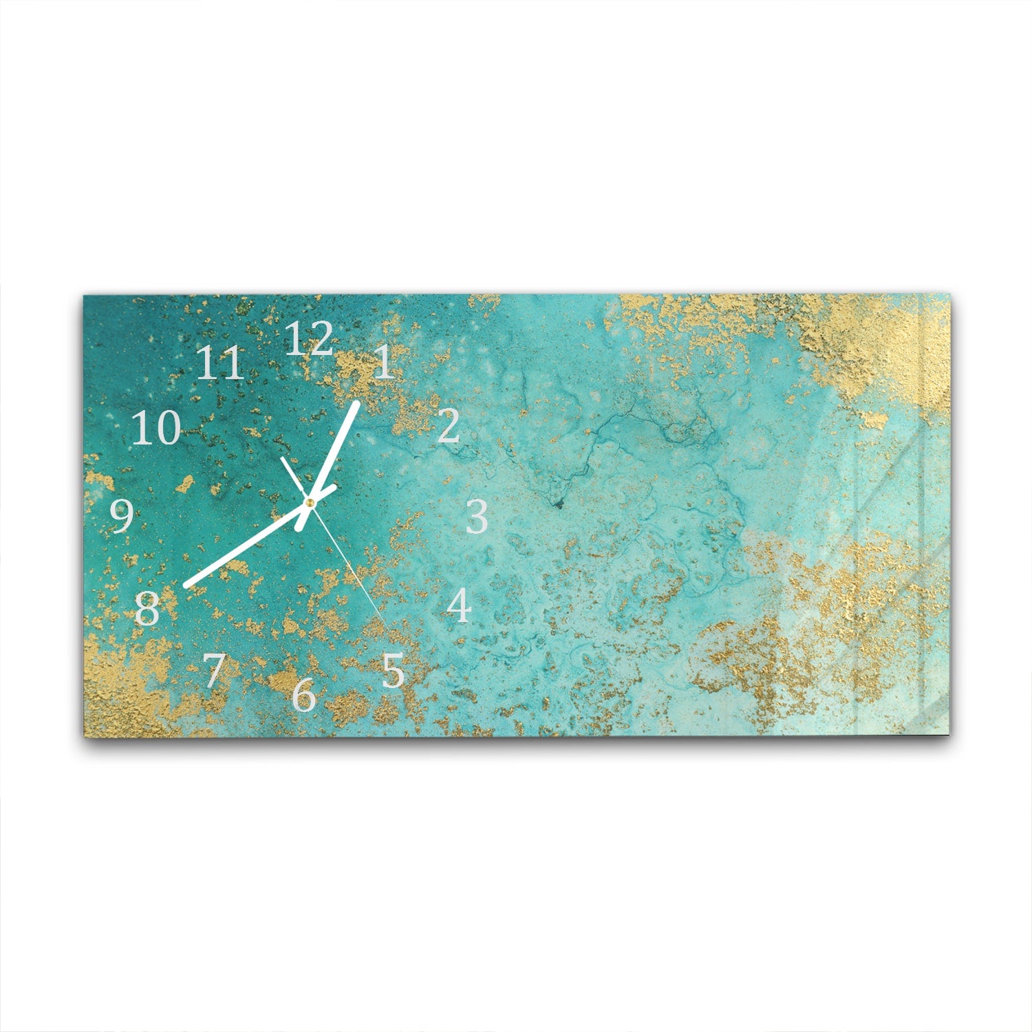 Wanduhr 60x30 - Abstraktes flüssiges Gemälde