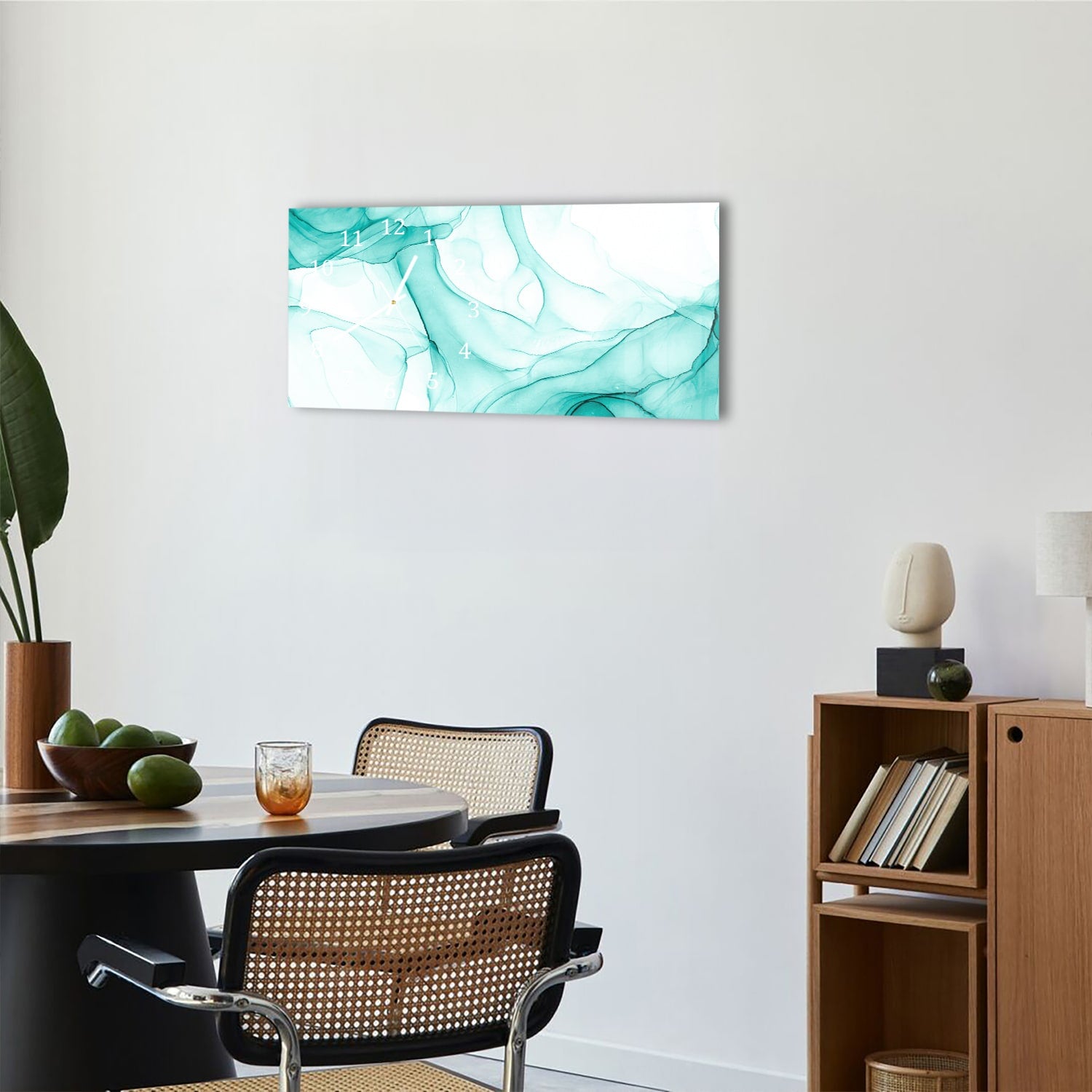 Wanduhr 60x30 - Aqua-Marmor