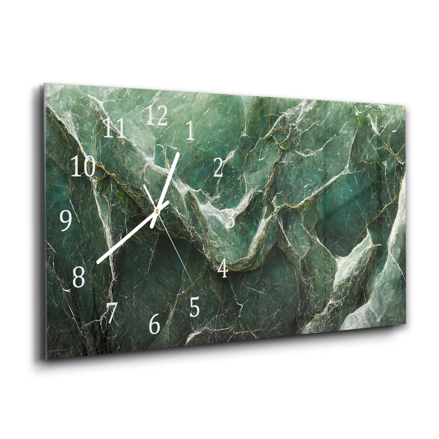 Wanduhr 60x30 - Luxuriöser grüner Marmor