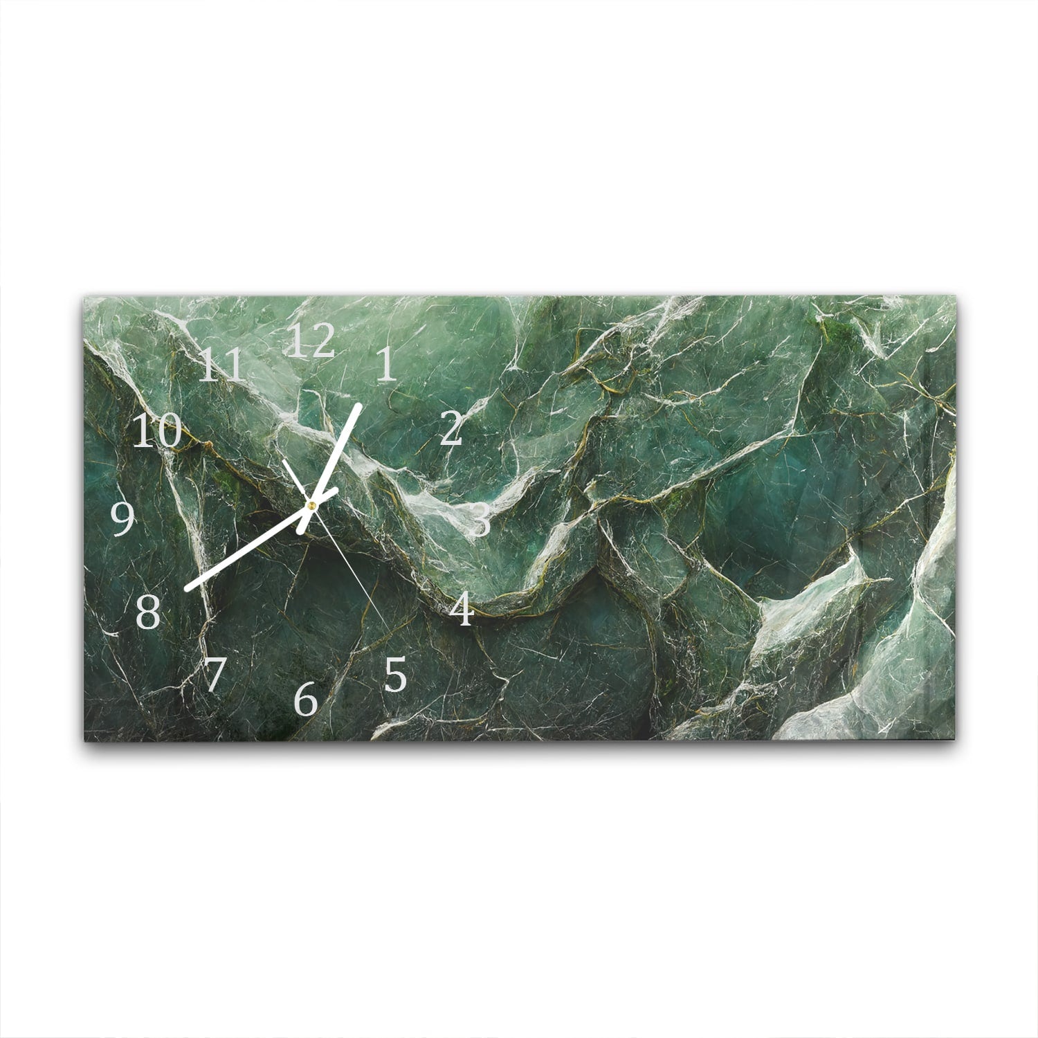 Wanduhr 60x30 - Luxuriöser grüner Marmor