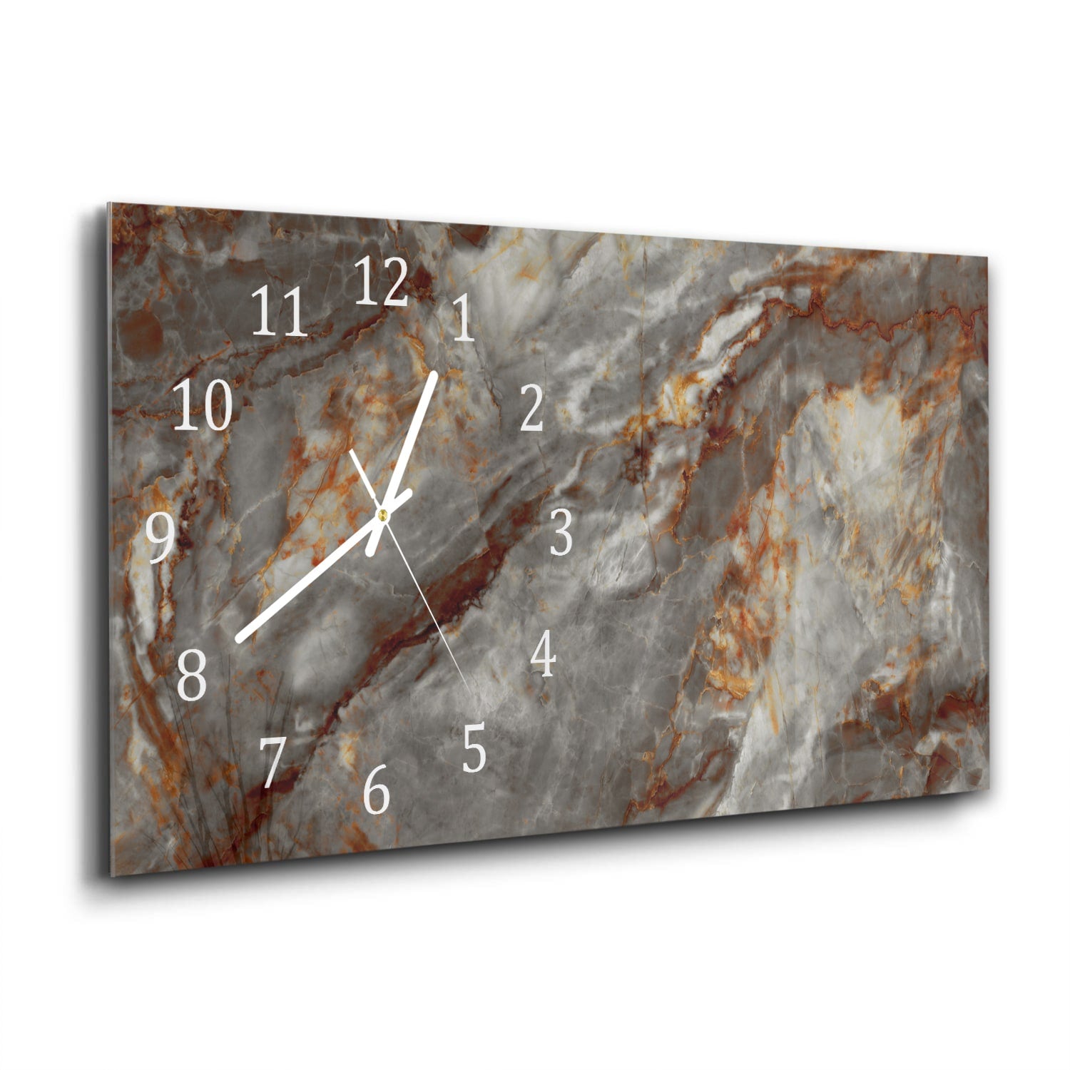 Wanduhr 60x30 - Rostroter Marmor