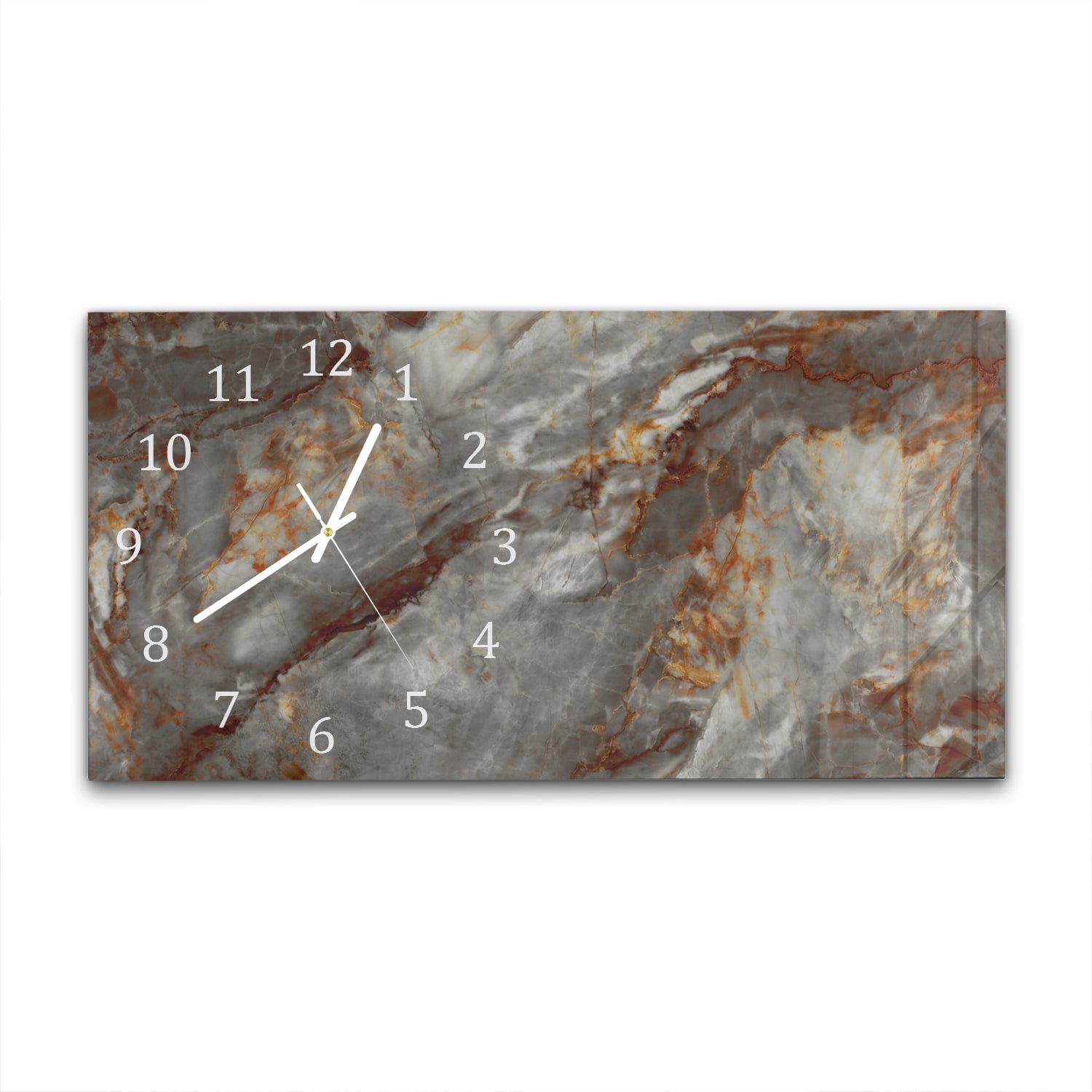 Wanduhr 60x30 - Rostroter Marmor