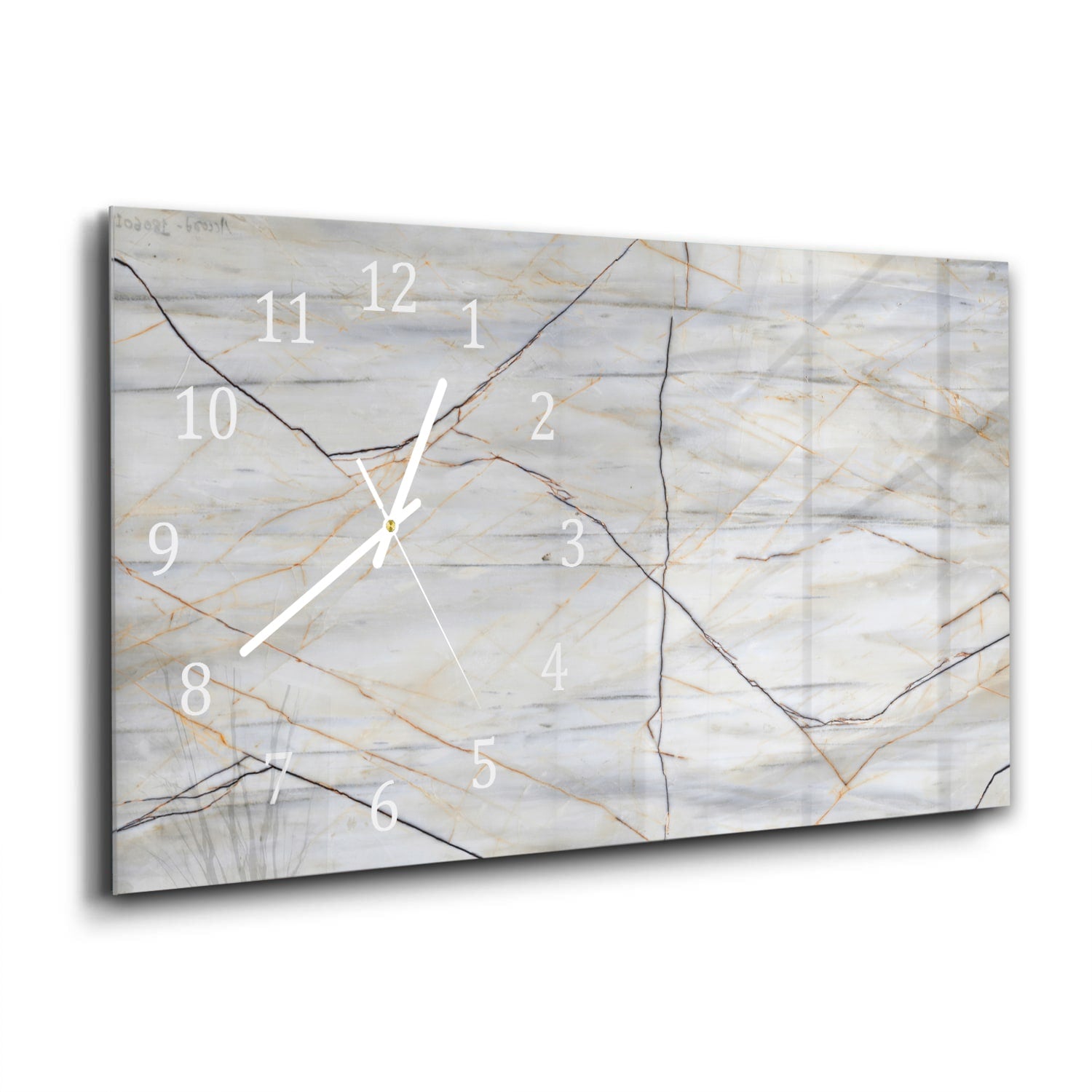 Wanduhr 60x30 - Natur-Marmor